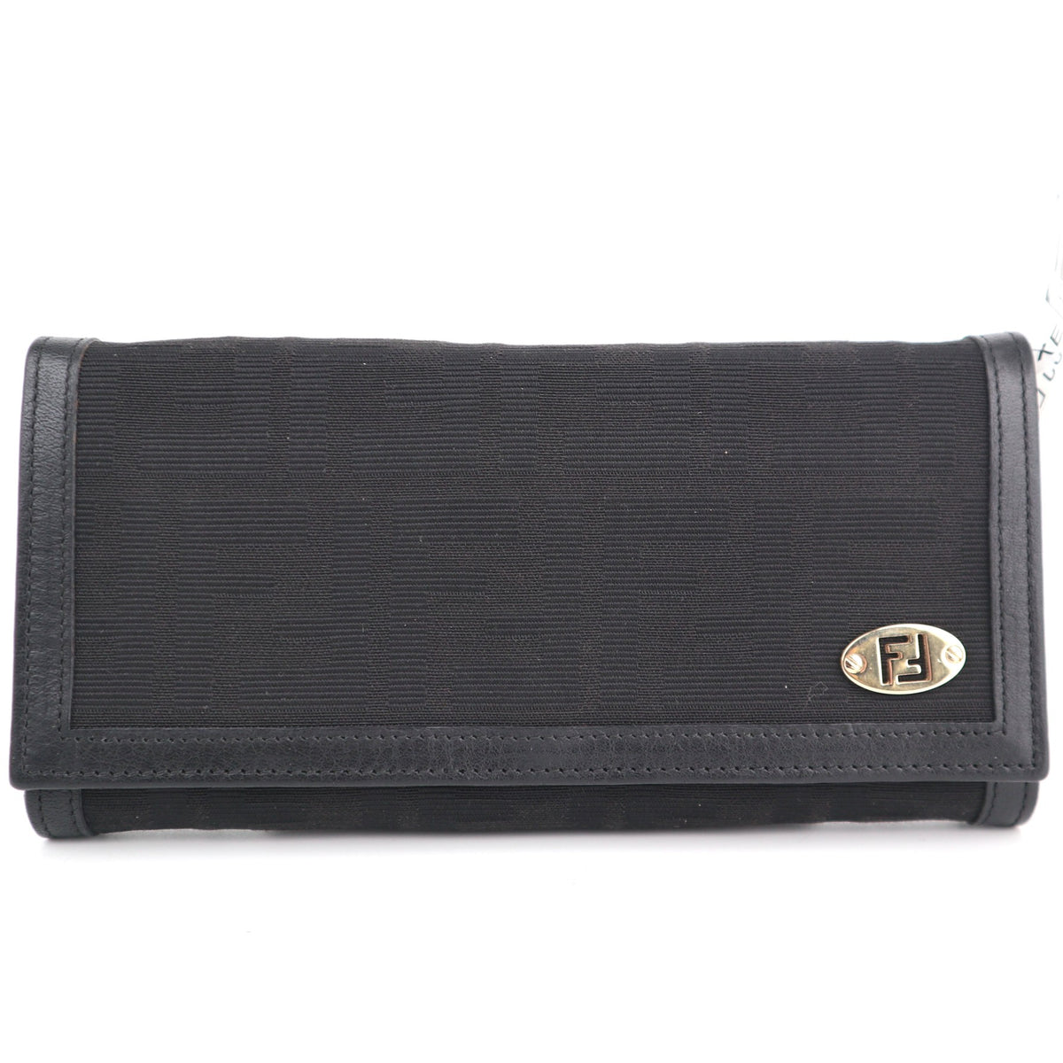 C2570 Fendi Wallet Black Zucca Continental Wallet | Pre-Owned Excellent Black Canvas Zucca