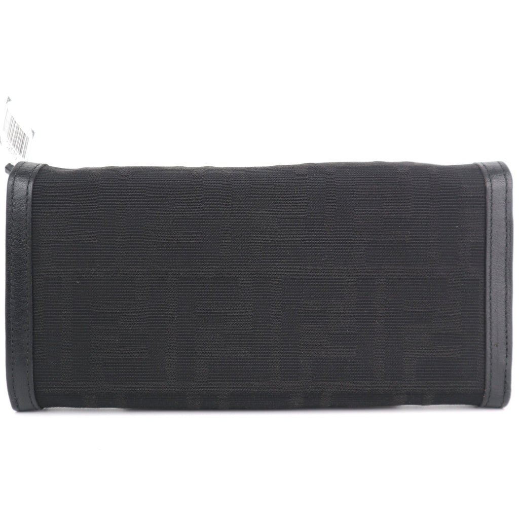 C2570 Fendi Wallet Black Zucca Continental Wallet | Pre-Owned Excellent Black Canvas Zucca