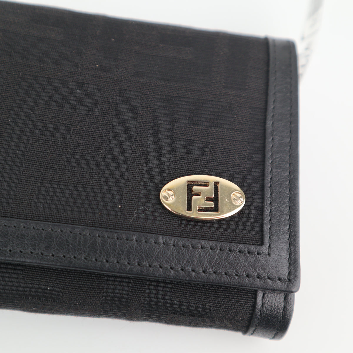 C2570 Fendi Wallet Black Zucca Continental Wallet | Pre-Owned Excellent Black Canvas Zucca