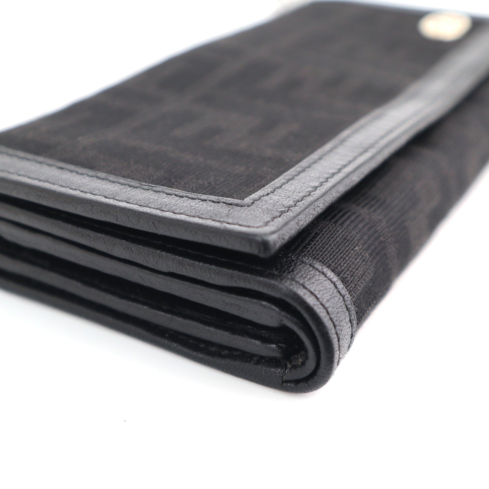 C2570 Fendi Wallet Black Zucca Continental Wallet | Pre-Owned Excellent Black Canvas Zucca