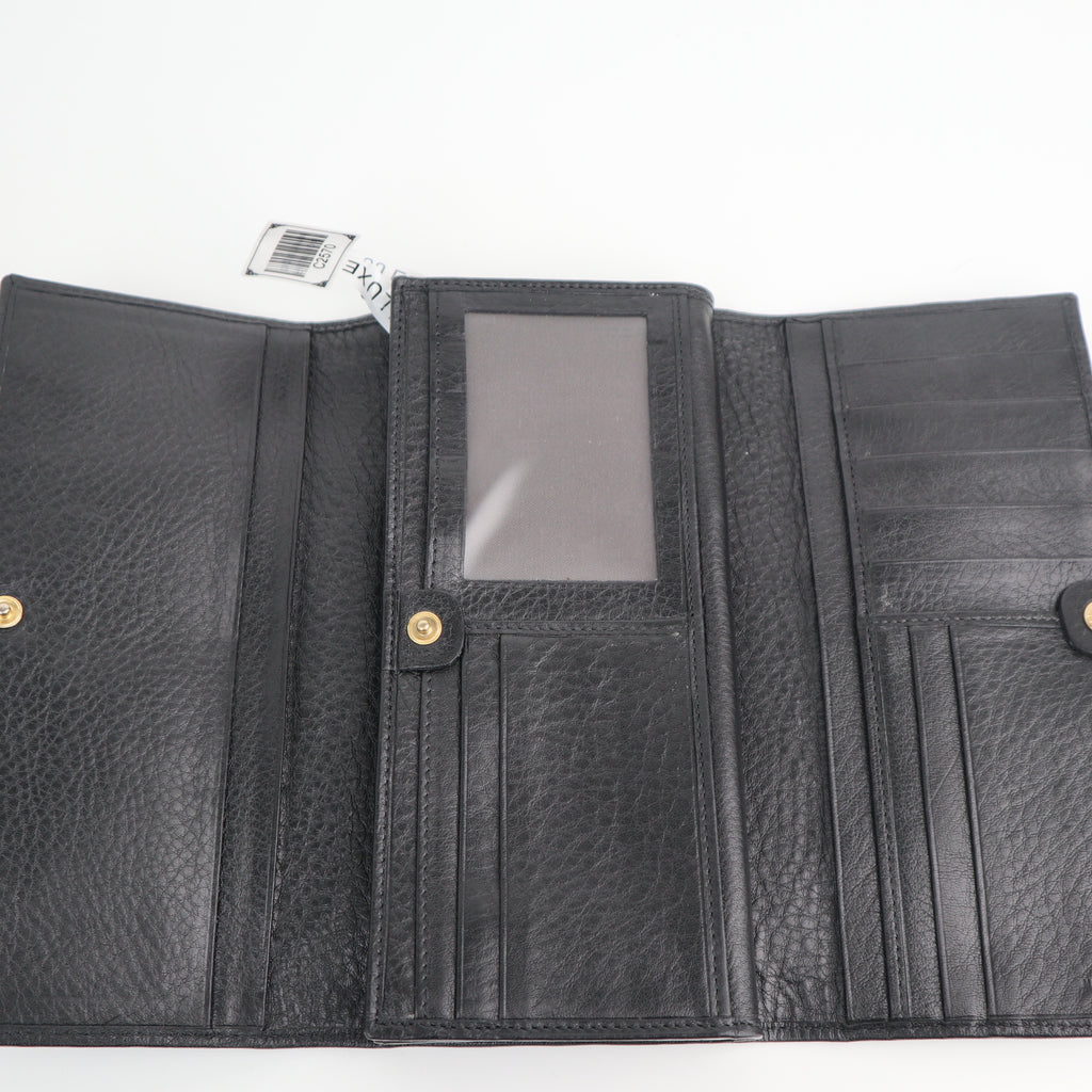 C2570 Fendi Wallet Black Zucca Continental Wallet | Pre-Owned Excellent Black Canvas Zucca