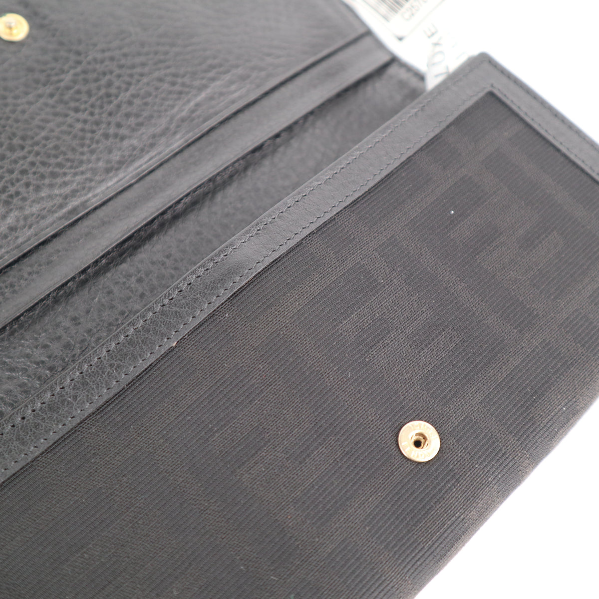 C2570 Fendi Wallet Black Zucca Continental Wallet | Pre-Owned Excellent Black Canvas Zucca
