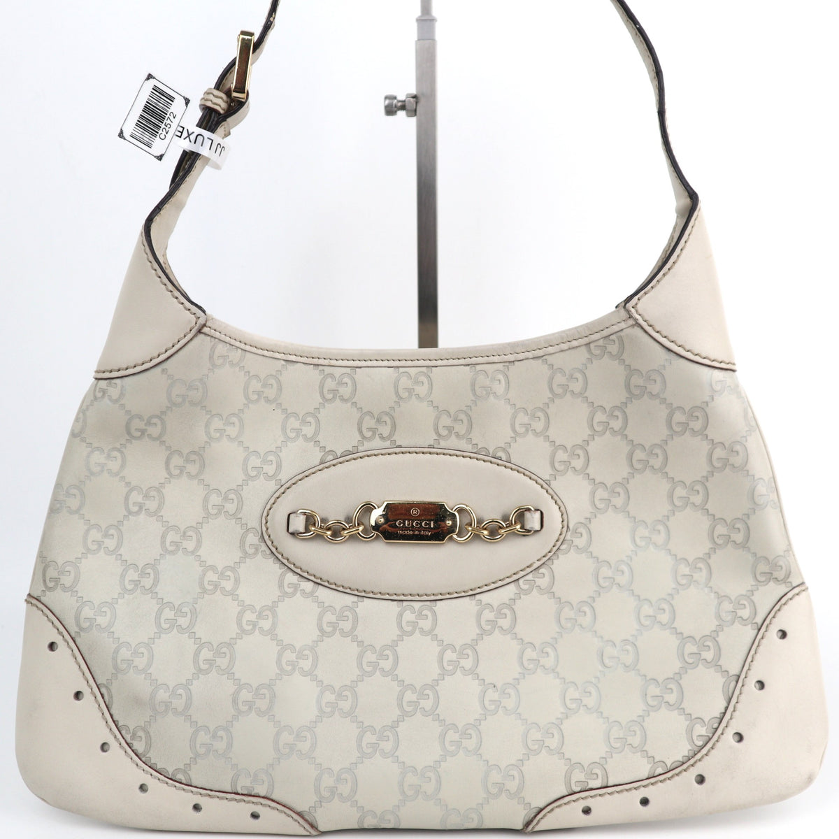 C2572 Gucci Shoulder Bag Guccissima Punch Hobo | Pre-Owned Excellent Brown Leather