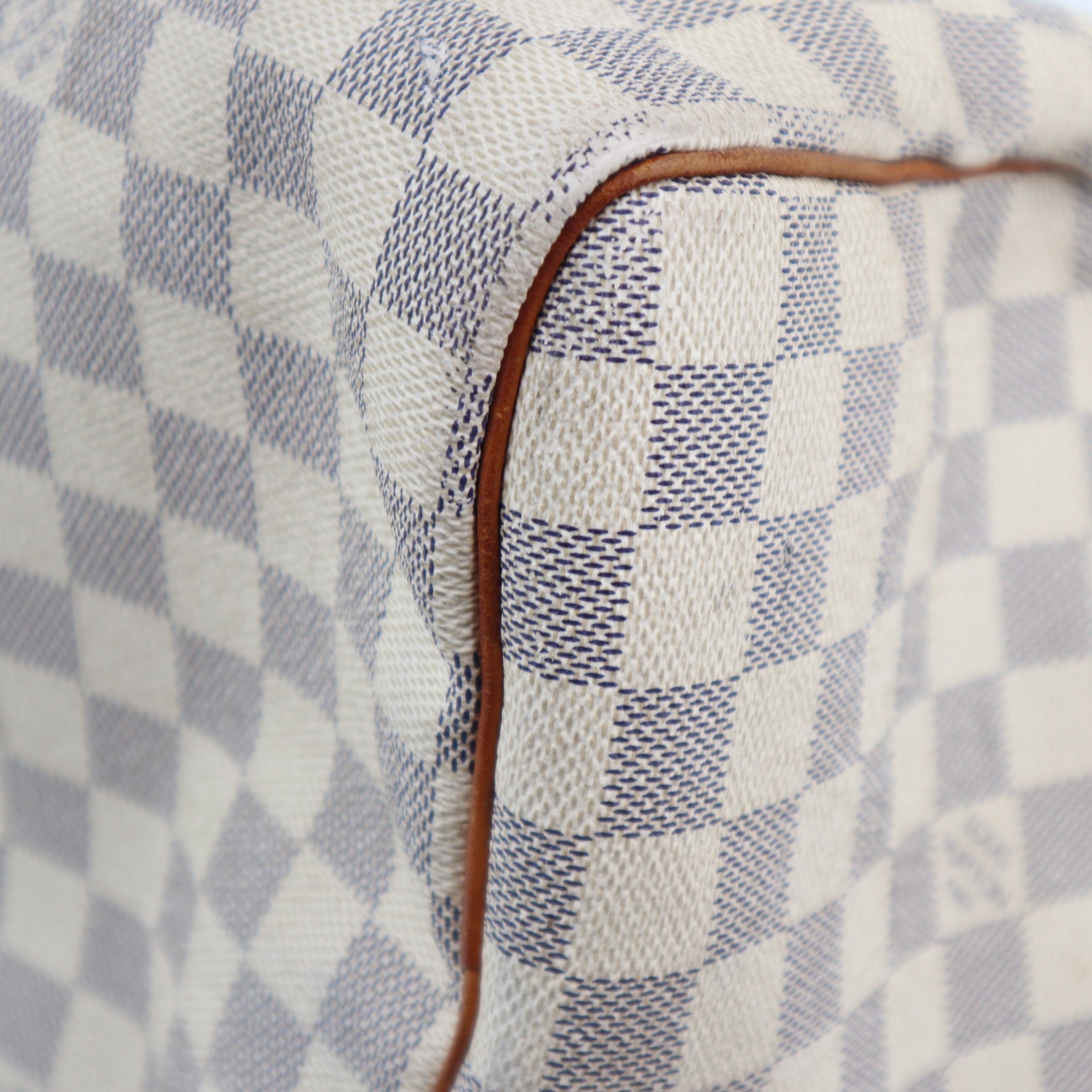 Louis Vuitton Speedy 35 Damier Azur Canvas Shoulder Bag C1707 | Pre-Owned Good Cream / Blue Damier Azur Canvas