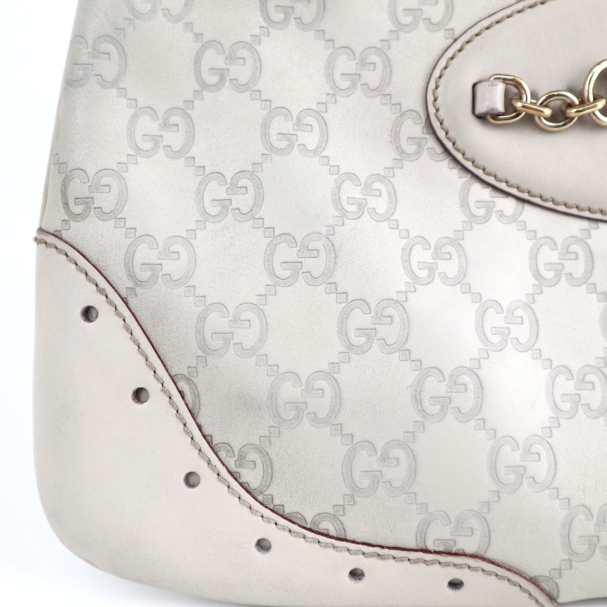 C2572 Gucci Shoulder Bag Guccissima Punch Hobo | Pre-Owned Excellent Brown Leather
