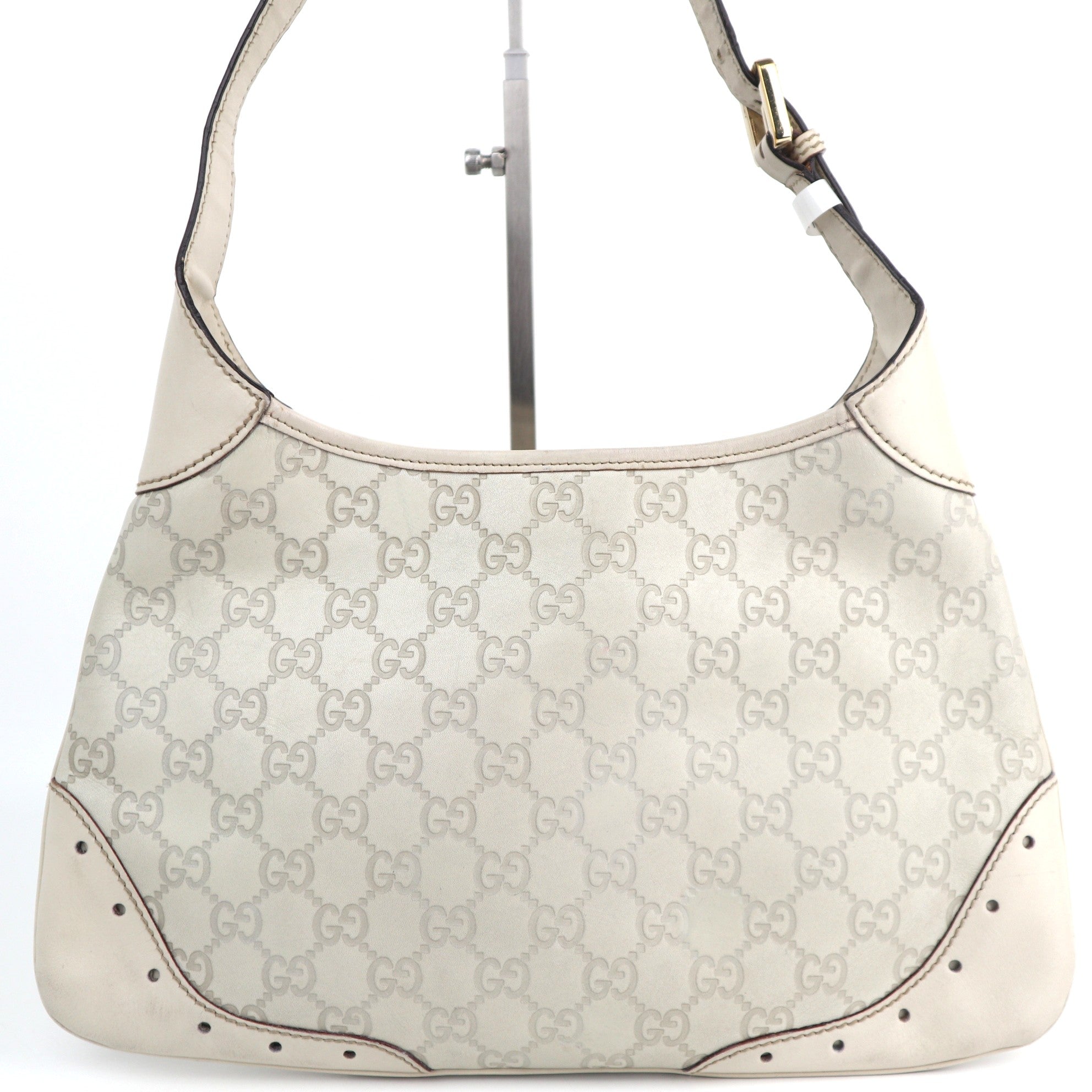 C2572 Gucci Shoulder Bag Guccissima Punch Hobo | Pre-Owned Excellent Brown Leather