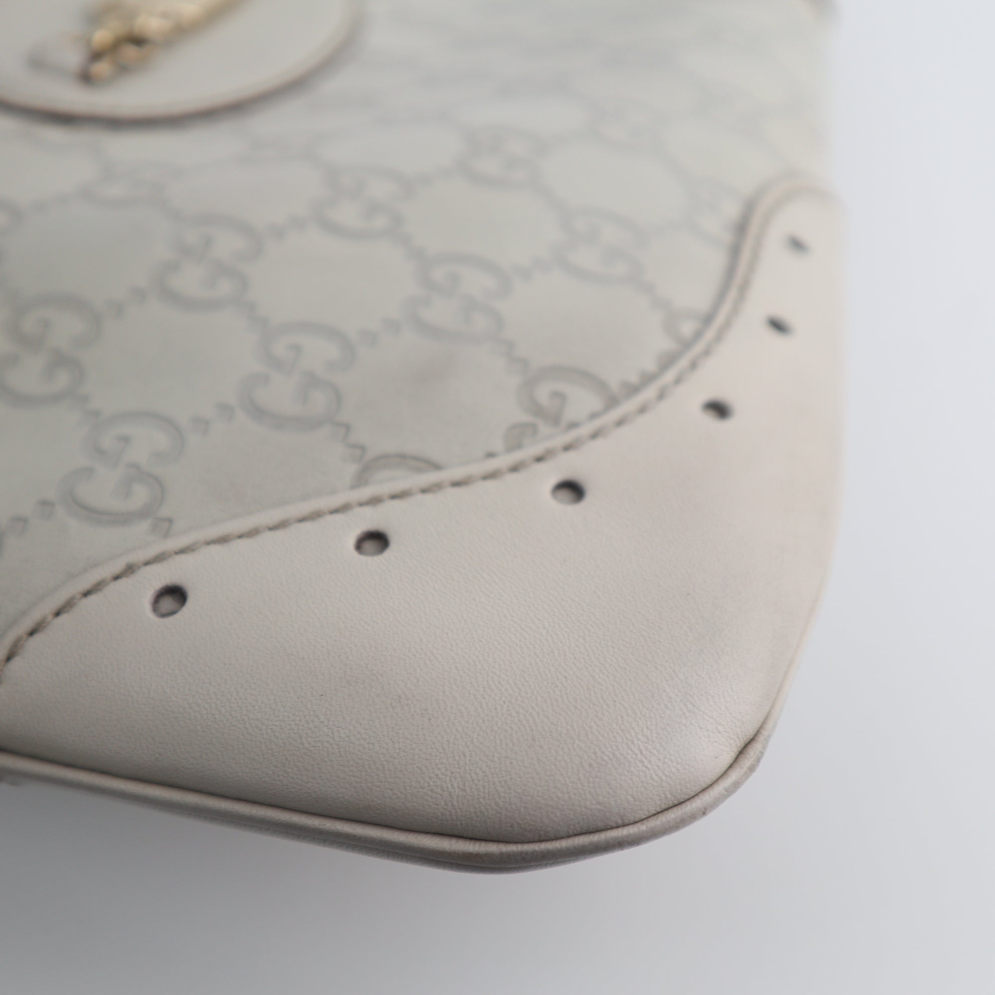 C2572 Gucci Shoulder Bag Guccissima Punch Hobo | Pre-Owned Excellent Brown Leather
