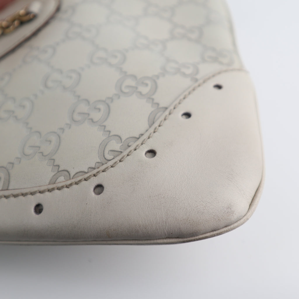 C2572 Gucci Shoulder Bag Guccissima Punch Hobo | Pre-Owned Excellent Brown Leather