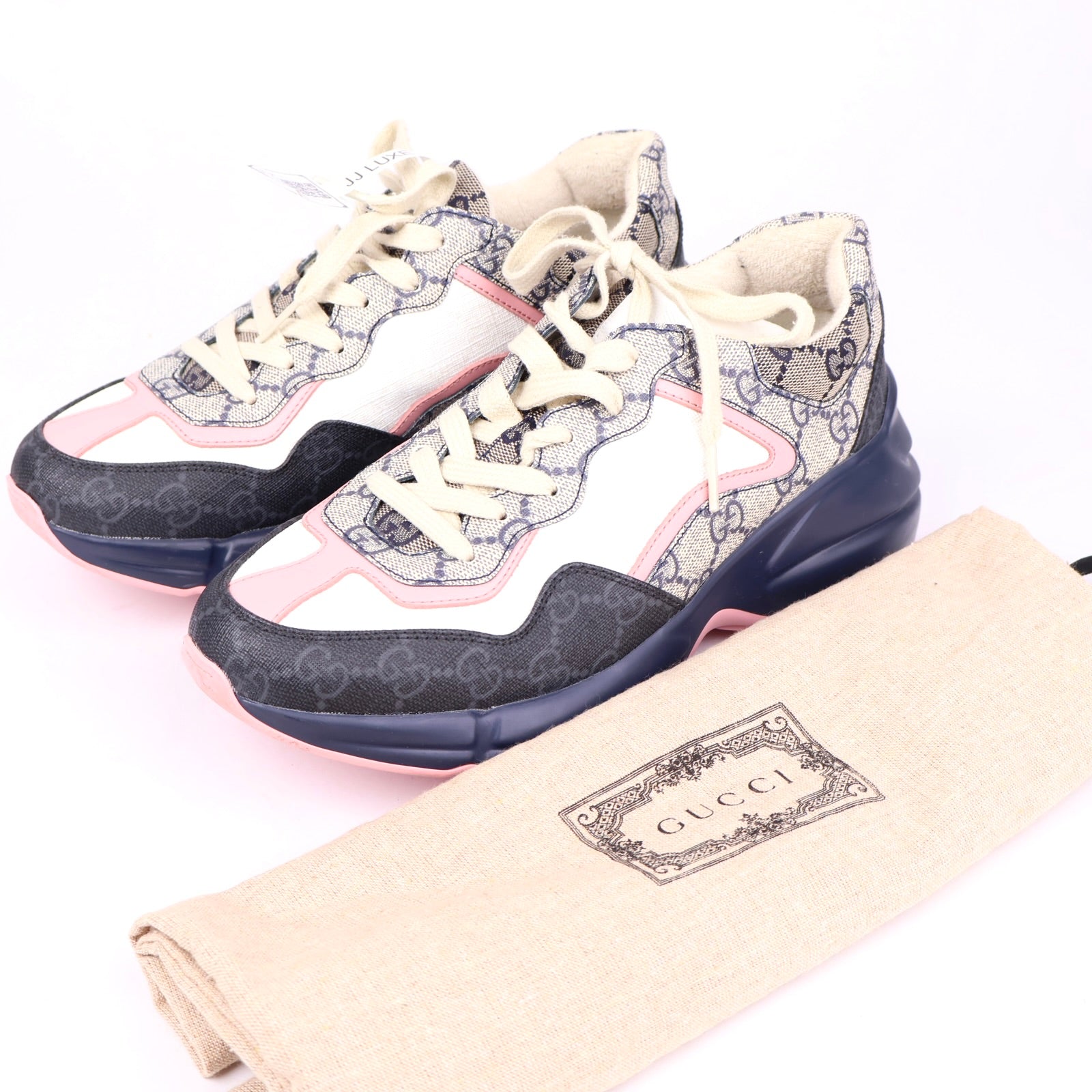 J1322 Gucci Rhyton GG Supreme Monogram Sneakers EU37/UK4 - Pre Owned