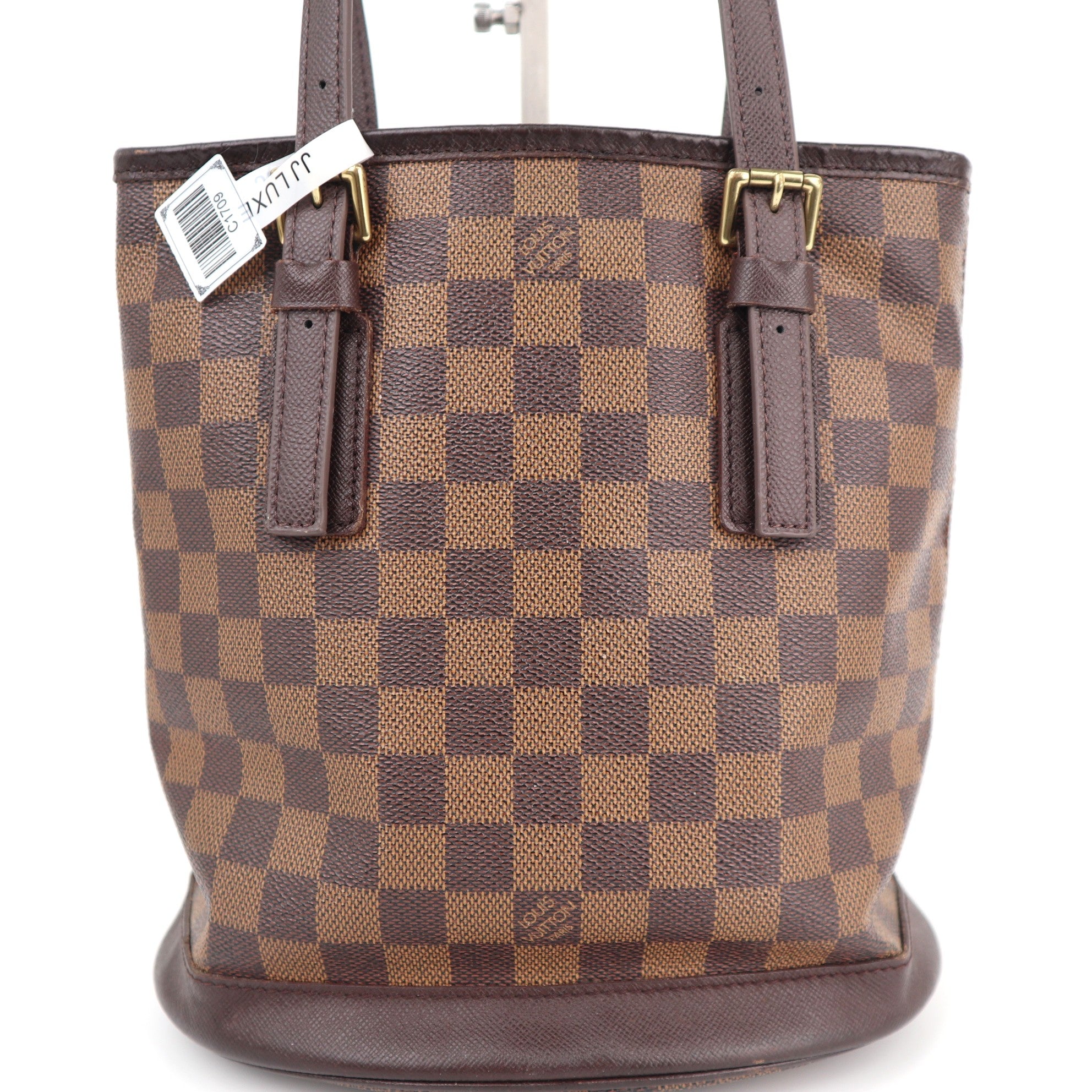 Louis Vuitton Damier Ebene Petit Bucket Shoulder Bag C1709R | Pre-Owned Excellent Brown Damier Ebene Canvas