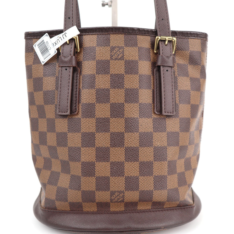 Louis Vuitton Damier Ebene Petit Bucket Shoulder Bag C1709R | Pre-Owned Excellent Brown Damier Ebene Canvas