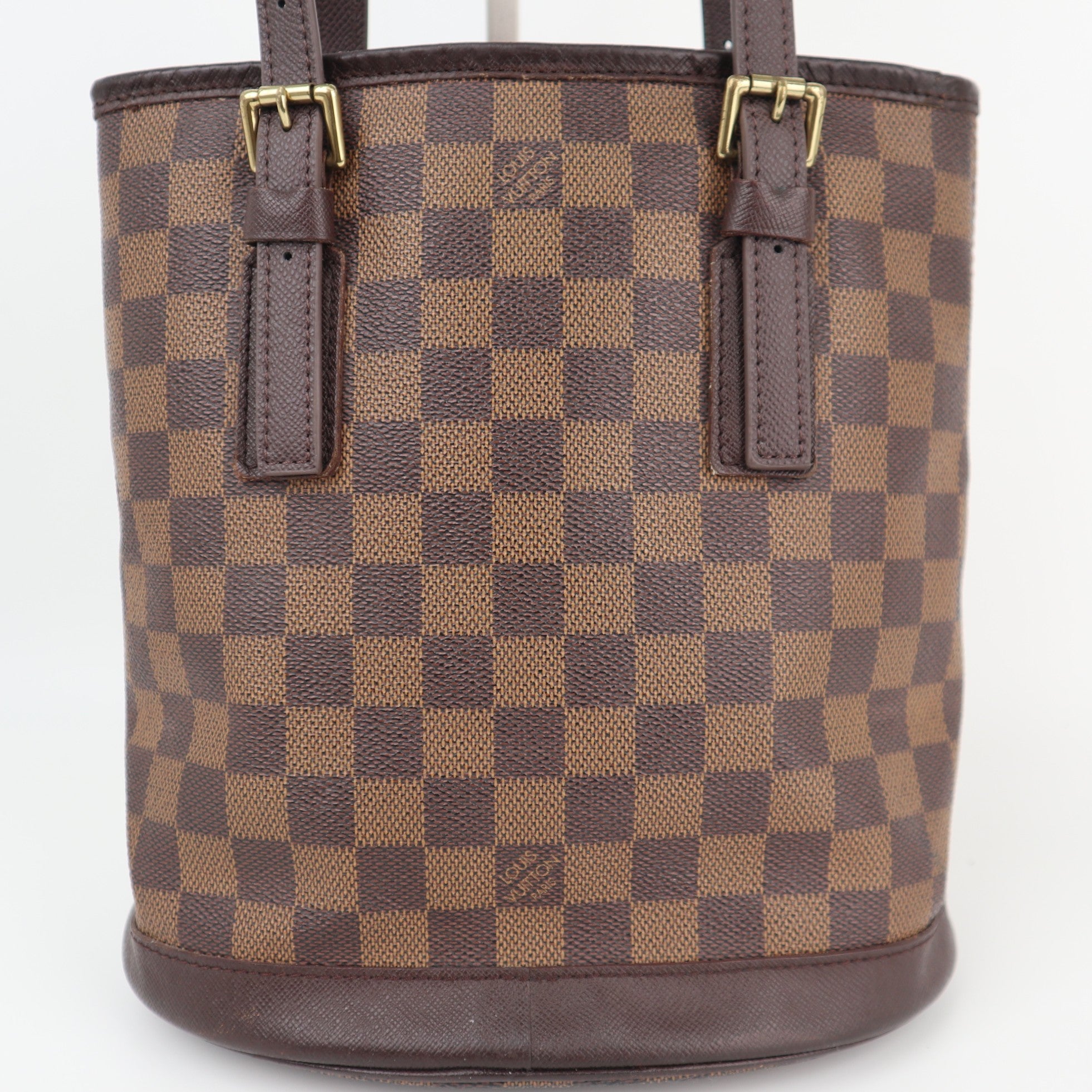 Louis Vuitton Damier Ebene Petit Bucket Shoulder Bag C1709R | Pre-Owned Excellent Brown Damier Ebene Canvas