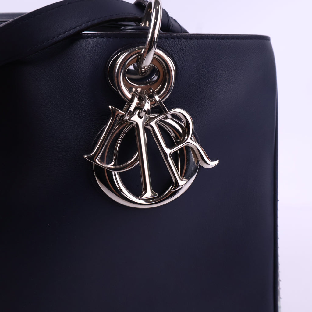 J3749 Christian Dior Top Handle Bag Leather Medium Diorissimo Tote | Pre-Owned Leather