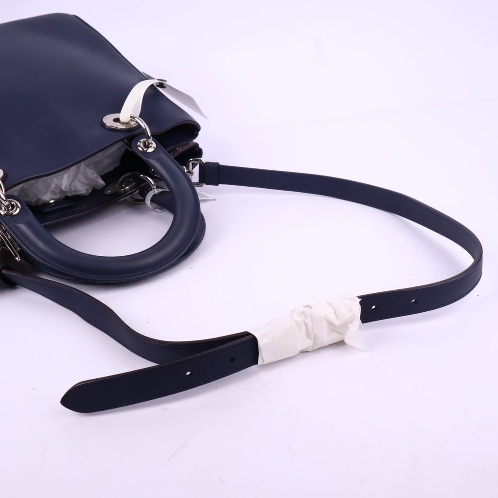 J3749 Christian Dior Top Handle Bag Leather Medium Diorissimo Tote | Pre-Owned Leather