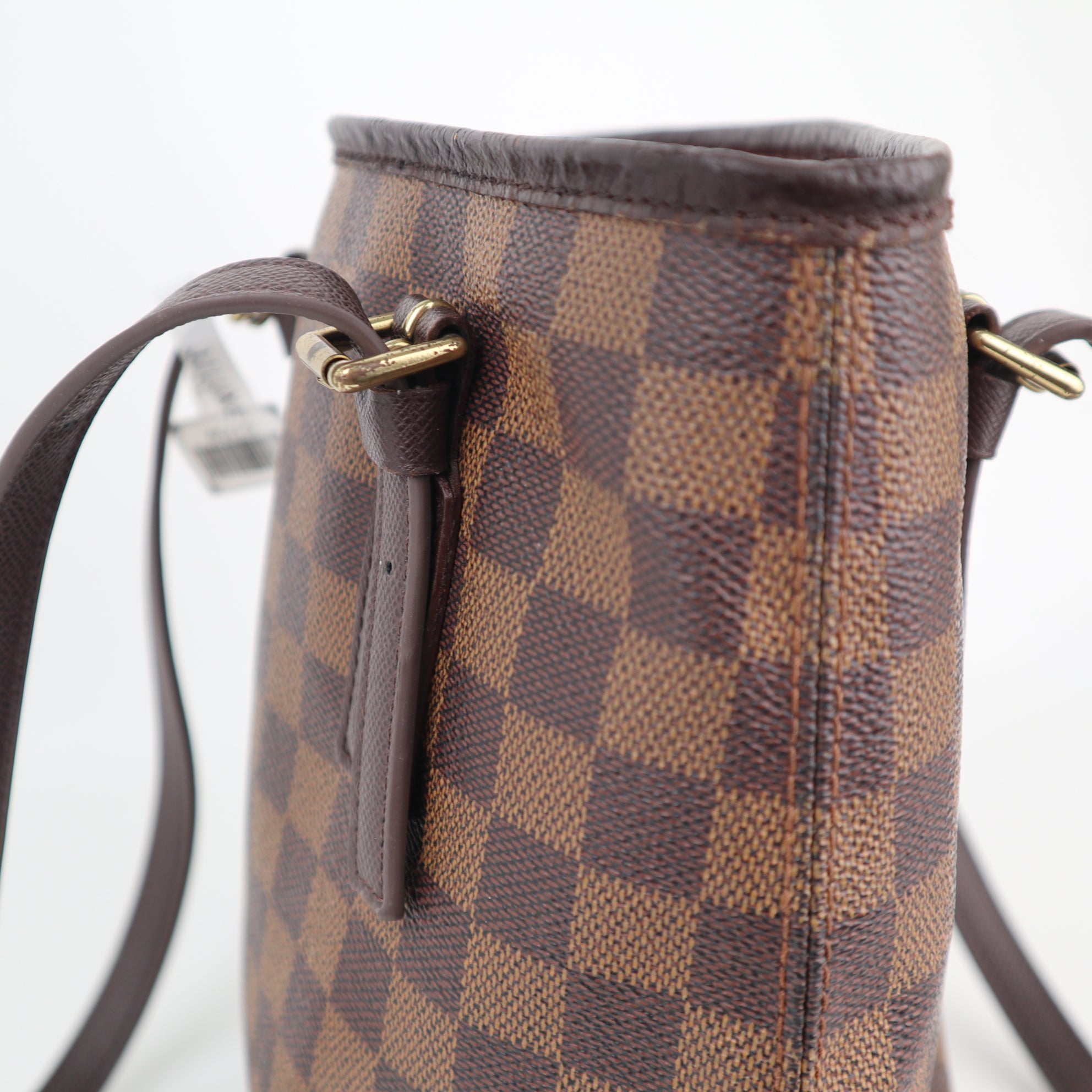 Louis Vuitton Damier Ebene Petit Bucket Shoulder Bag C1709R | Pre-Owned Excellent Brown Damier Ebene Canvas