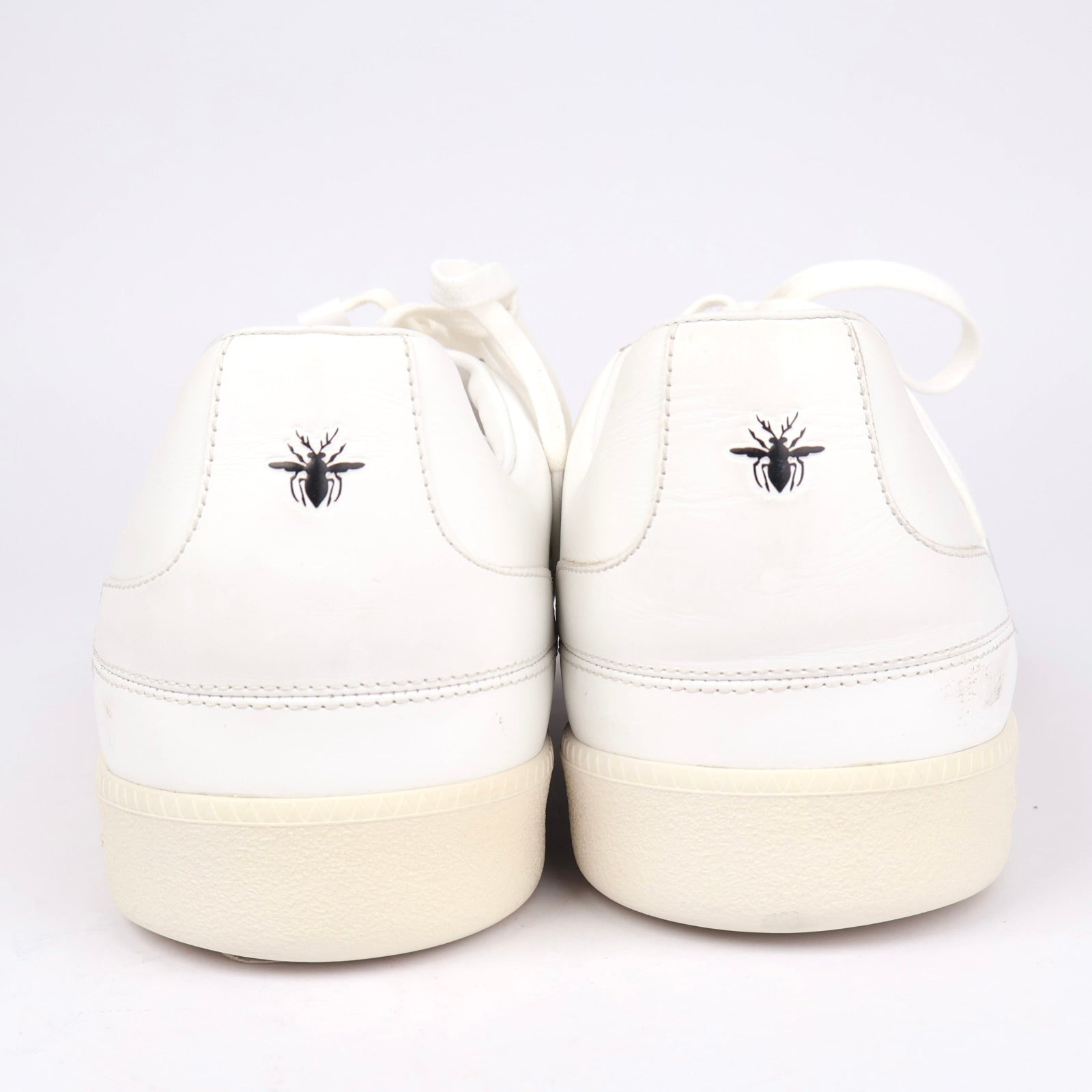 J1326 Dior White Leather Low-Top Sneakers with Suede Toe Cap EU45/UK10- Pre Owned