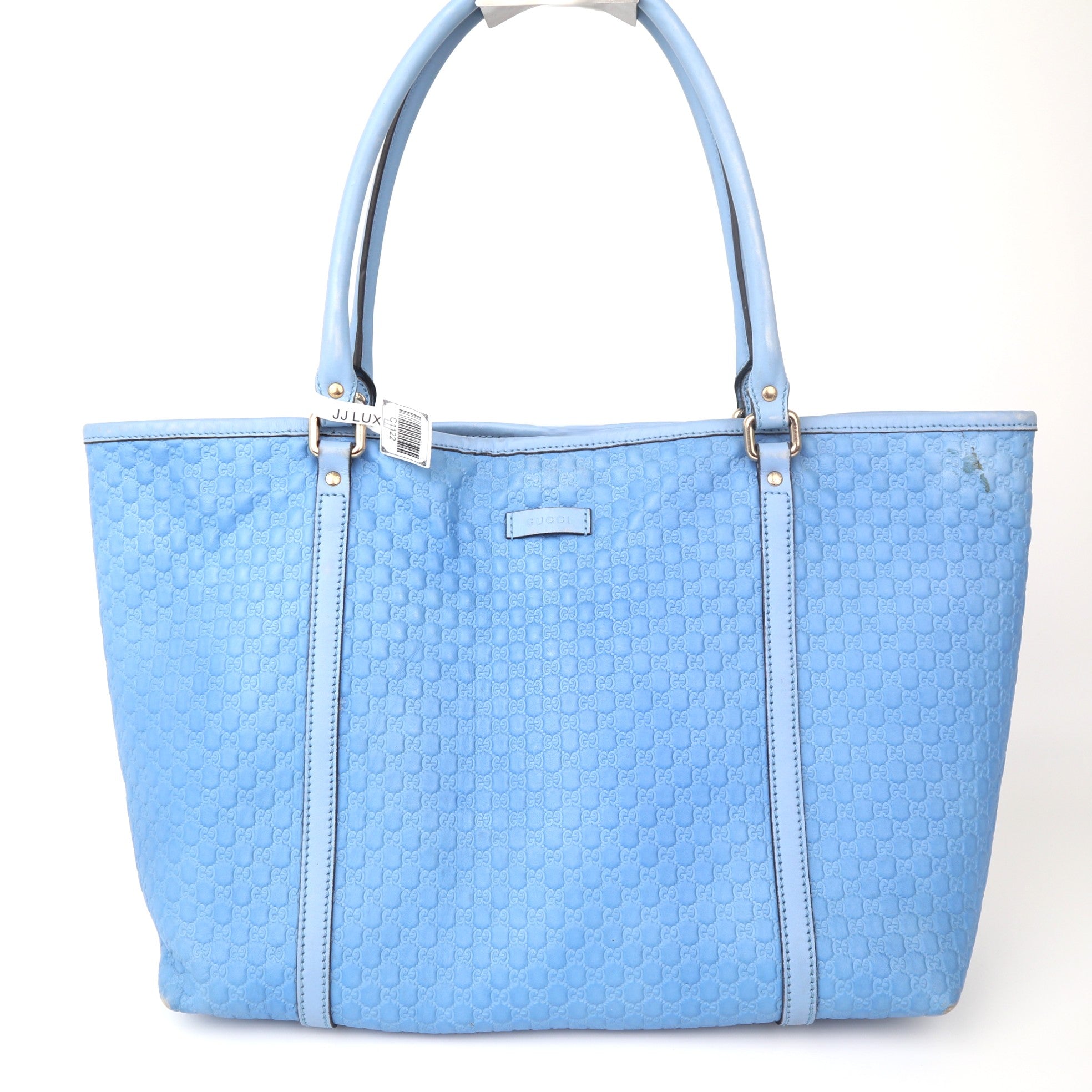 C1122 Gucci  Microguccissima Top Handle Tote Sky Blue-Pre Owned
