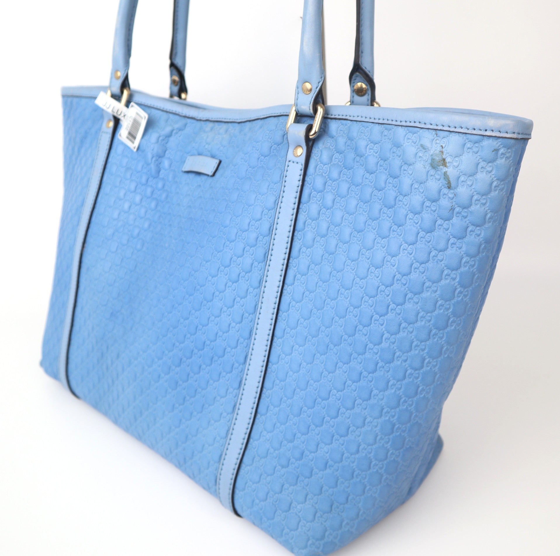 C1122 Gucci  Microguccissima Top Handle Tote Sky Blue-Pre Owned