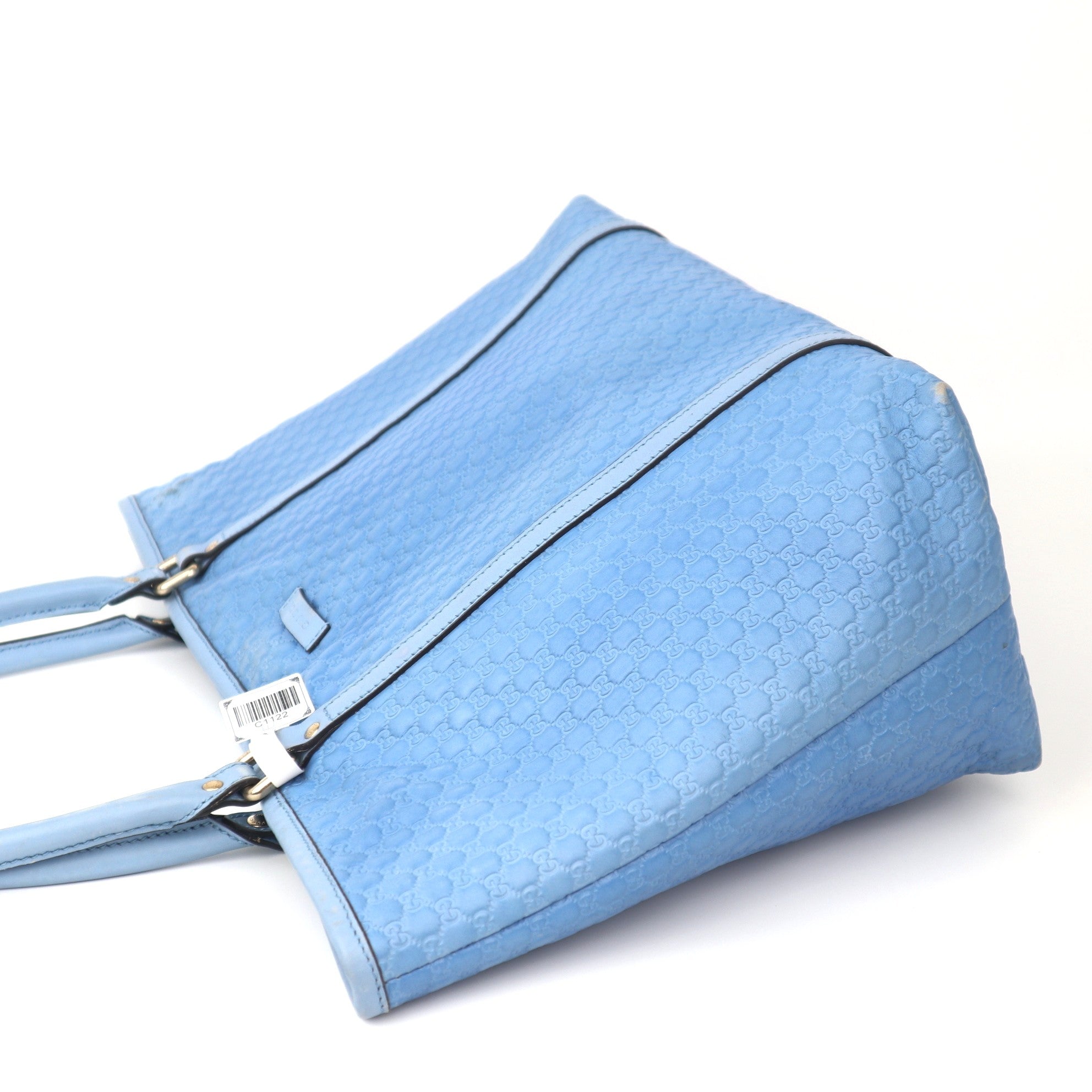 C1122 Gucci  Microguccissima Top Handle Tote Sky Blue-Pre Owned