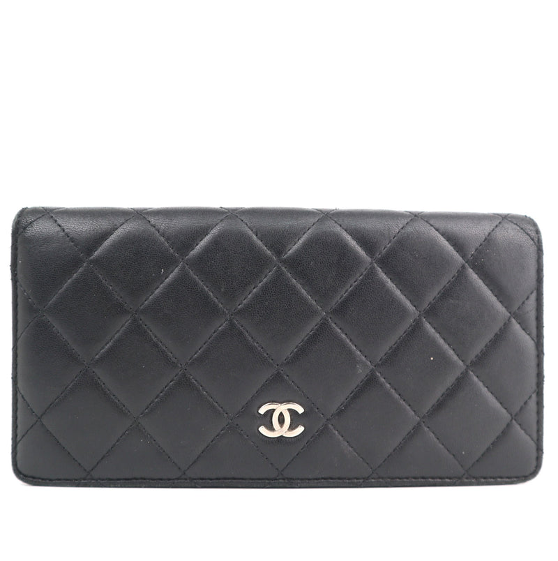C2575 Chanel Wallet Black Quilted Lambskin Classic Long Wallet | Pre-Owned Very Good Black Leather Quilted