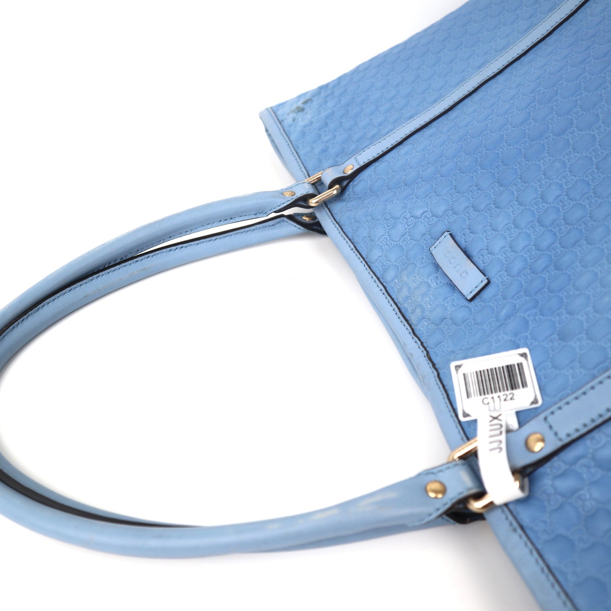 C1122 Gucci  Microguccissima Top Handle Tote Sky Blue-Pre Owned