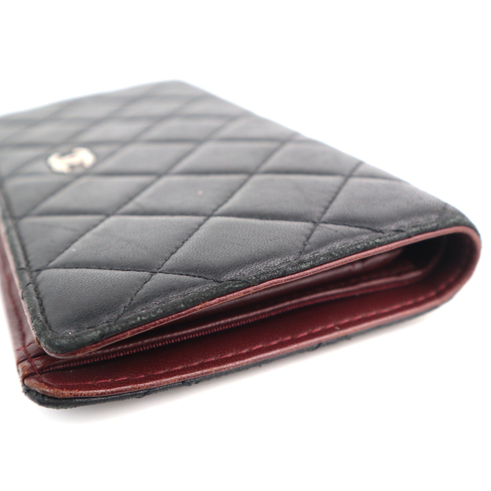 C2575 Chanel Wallet Black Quilted Lambskin Classic Long Wallet | Pre-Owned Very Good Black Leather Quilted