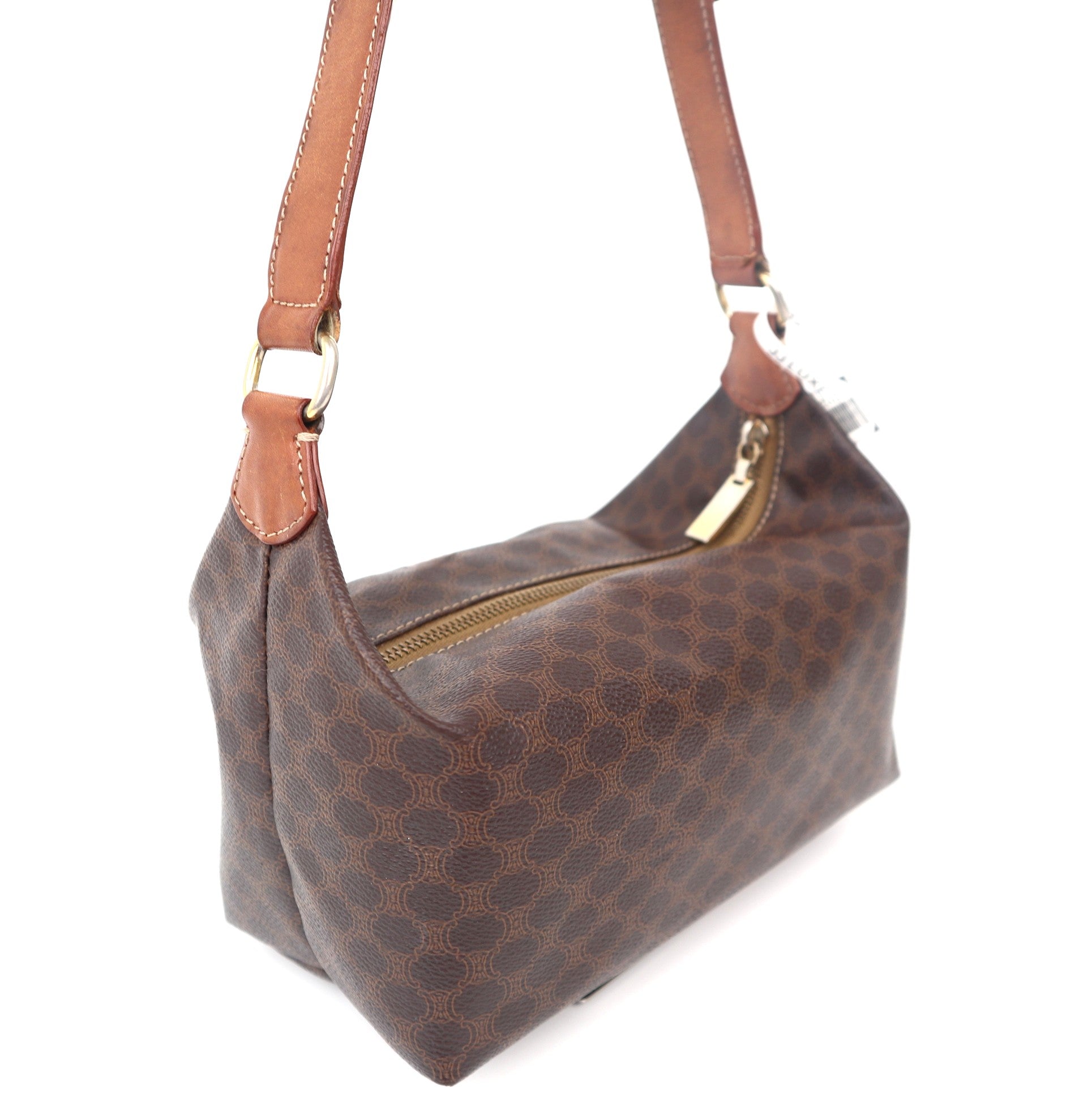 C1123 Céline Macadam Canvas Hand Bag PVC Leather-Pre Owned