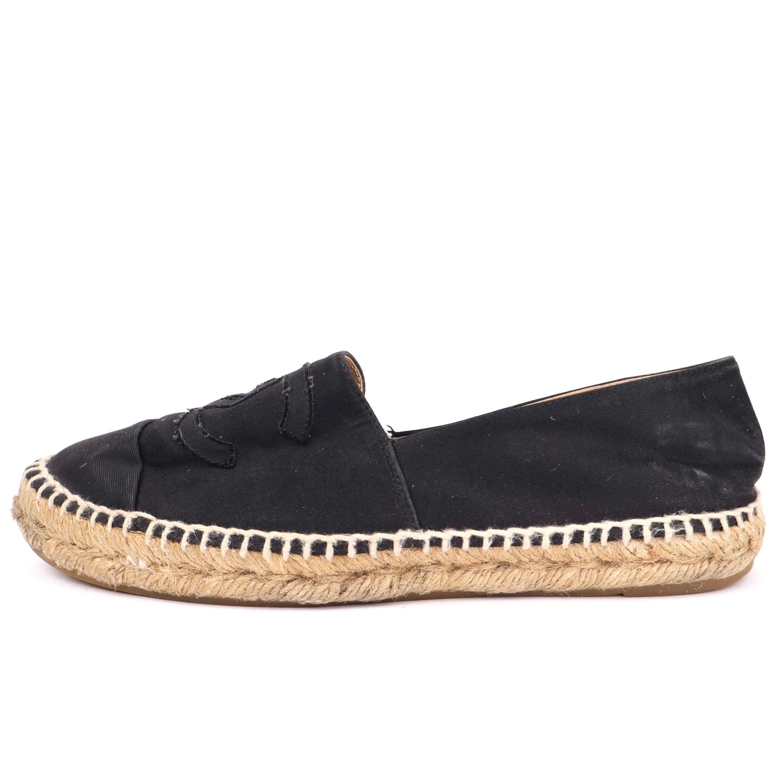 J1330 CHANEL Black Canvas CC Logo Espadrilles EU37/UK4- Pre Owned