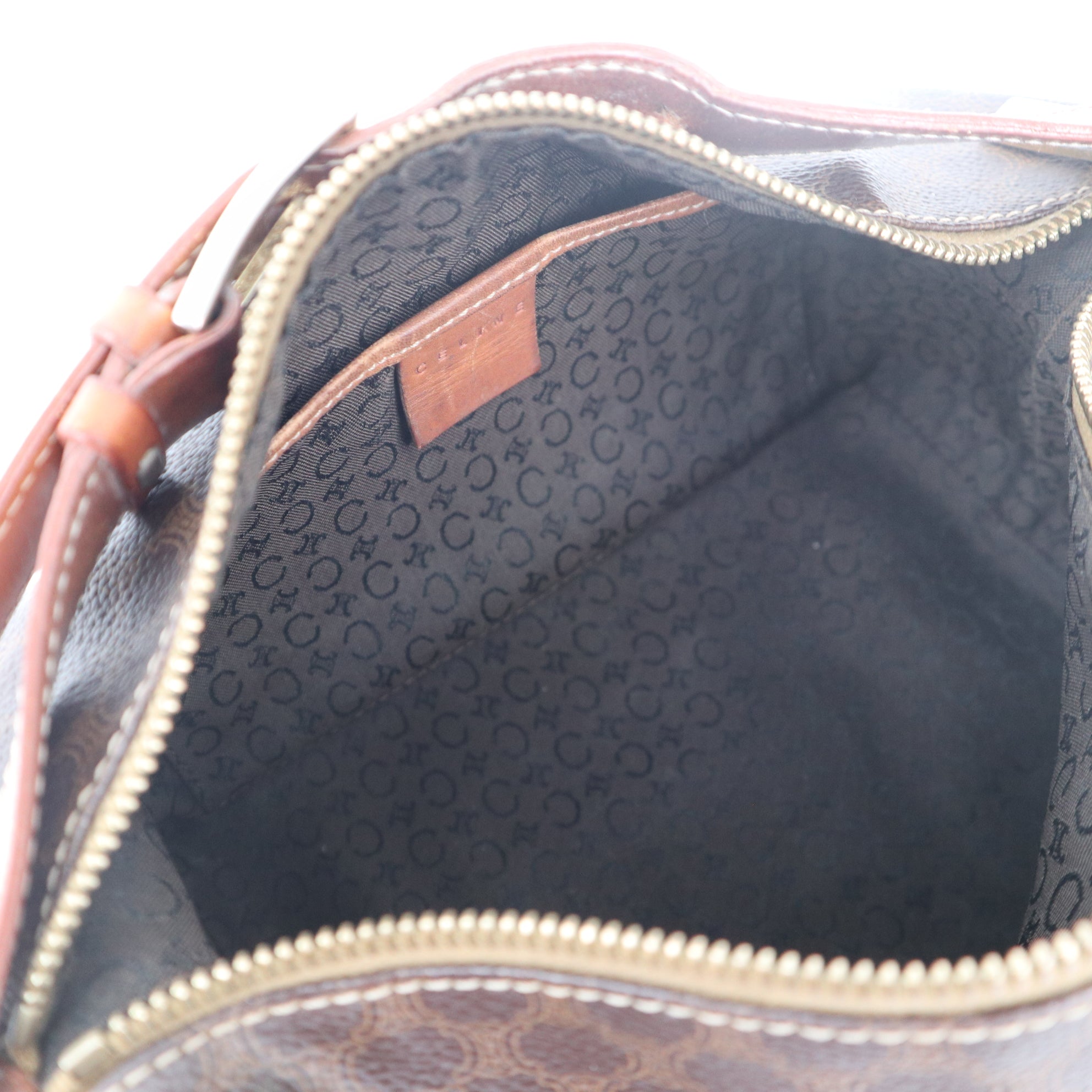 C1123 Céline Macadam Canvas Hand Bag PVC Leather-Pre Owned