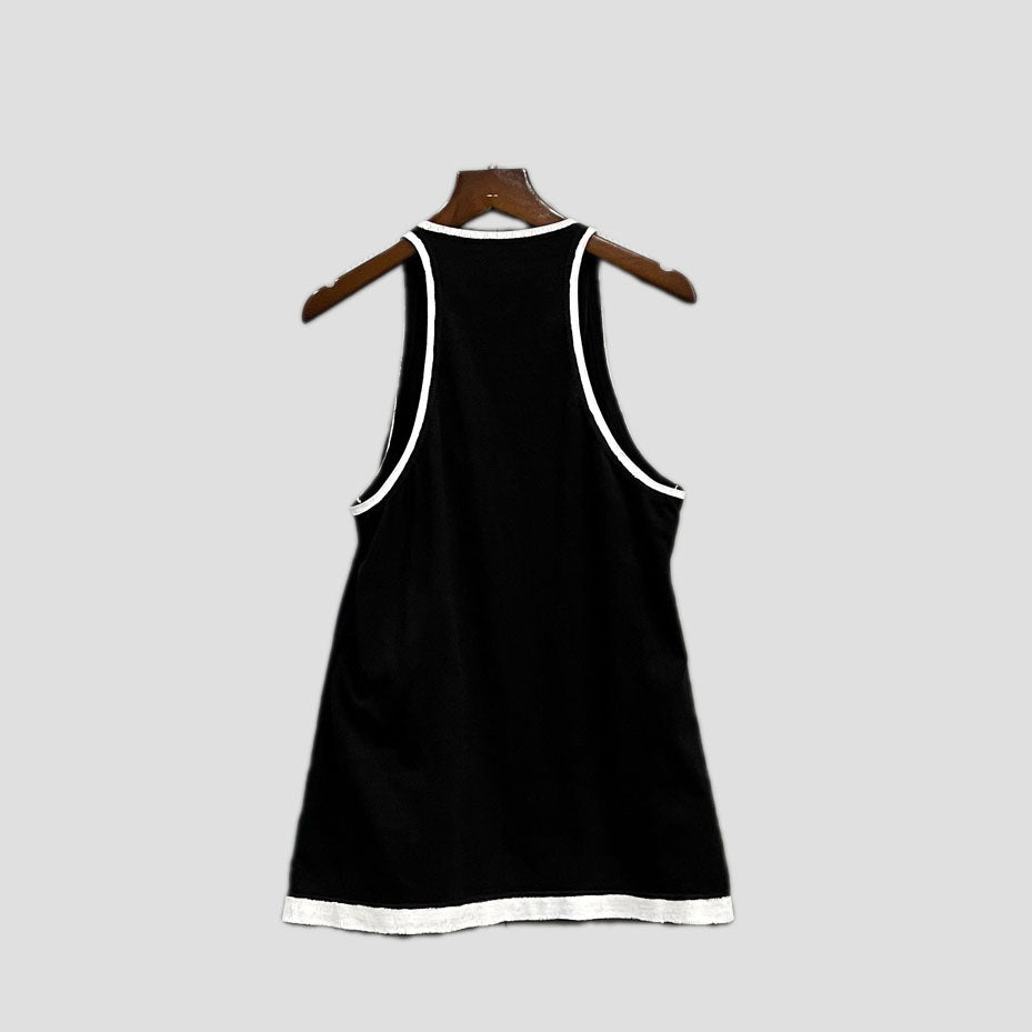 CHANEL Black Printed Tank Top- 95% new