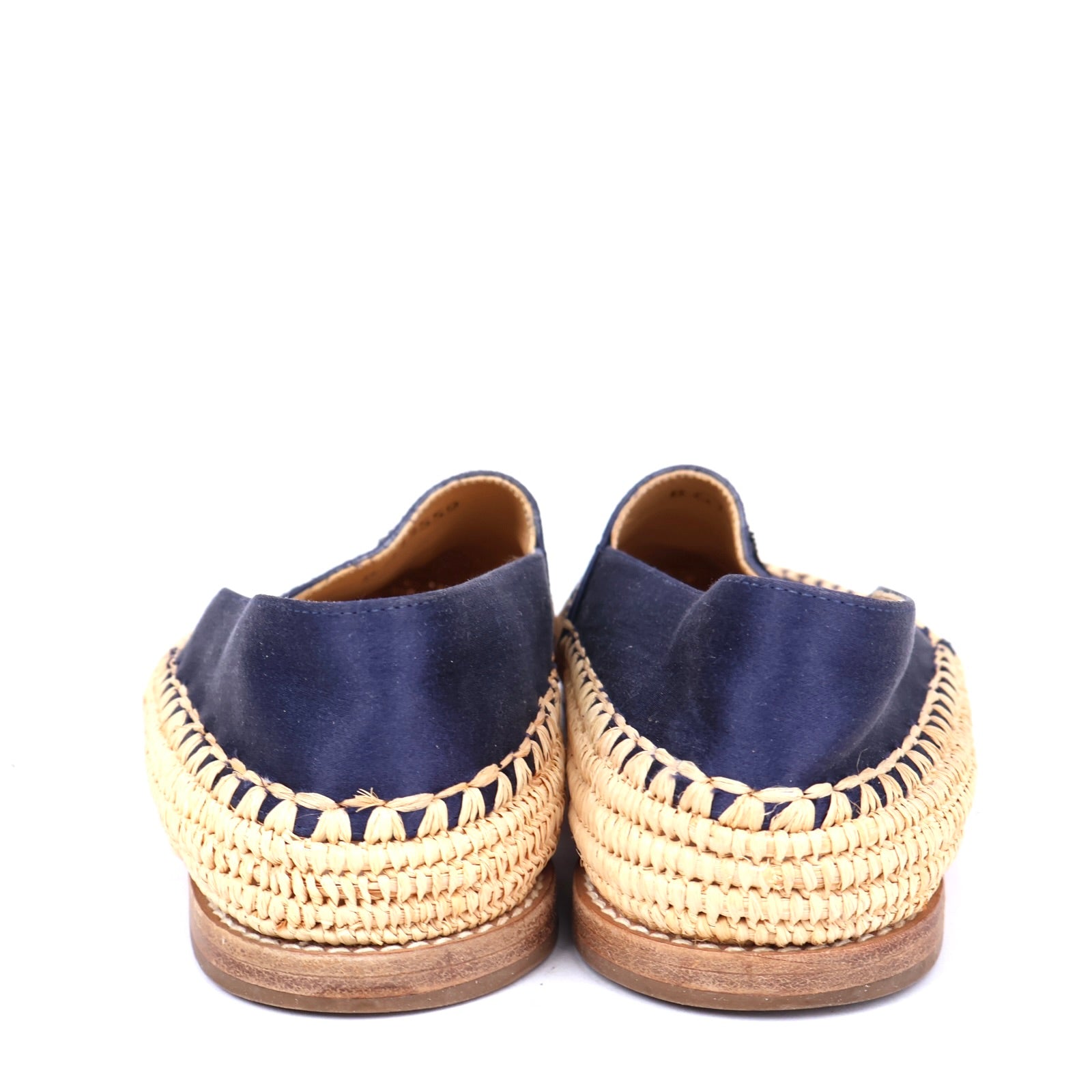 J1334 CHANEL Navy Canvas CC Logo Espadrilles EU37/UK4- Pre Owned