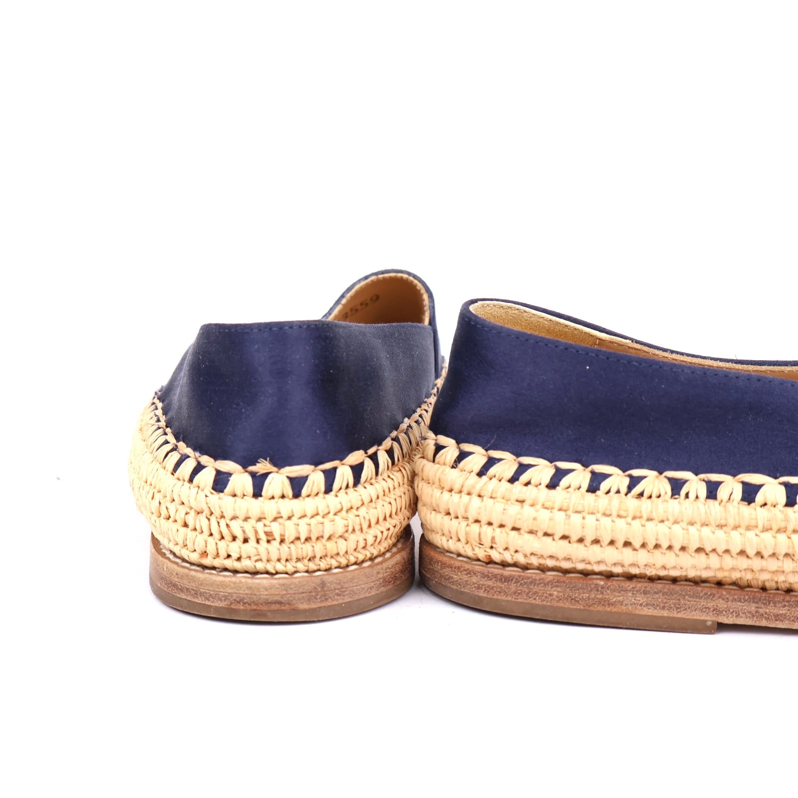 J1334 CHANEL Navy Canvas CC Logo Espadrilles EU37/UK4- Pre Owned