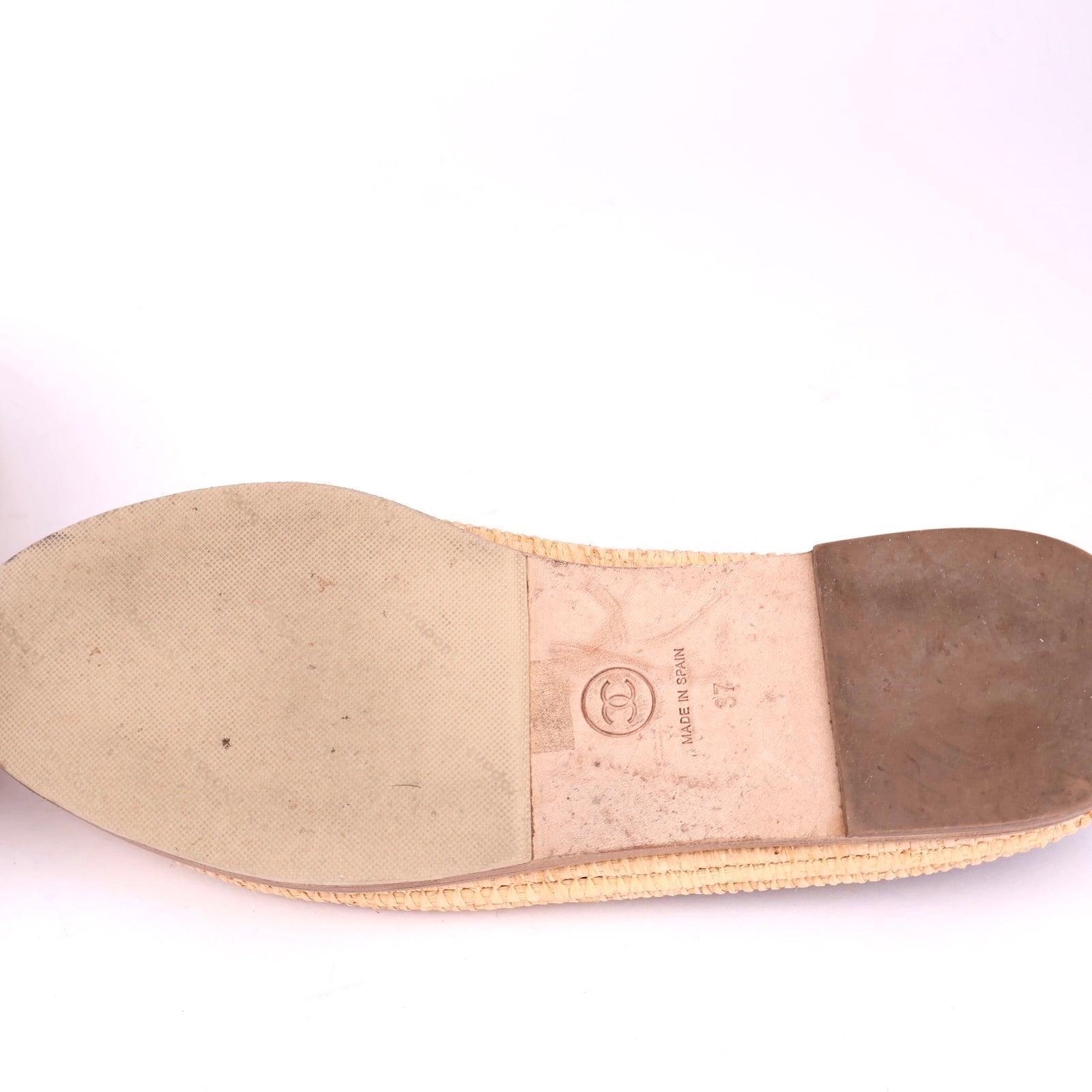 J1334 CHANEL Navy Canvas CC Logo Espadrilles EU37/UK4- Pre Owned