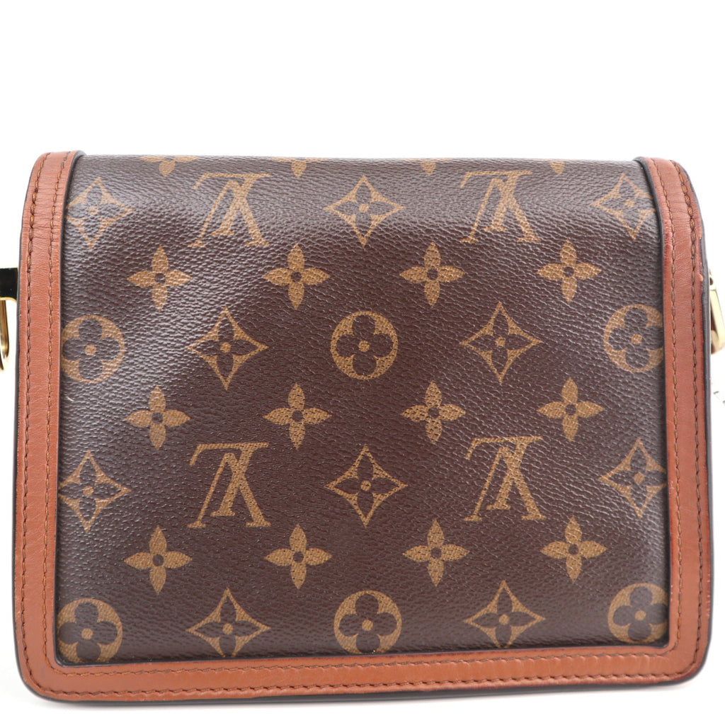 C2579 Louis Vuitton Top Handle Bag Dauphine Mini Monogram Reverse | Pre-Owned Very Good Brown Canvas Monogram Reverse