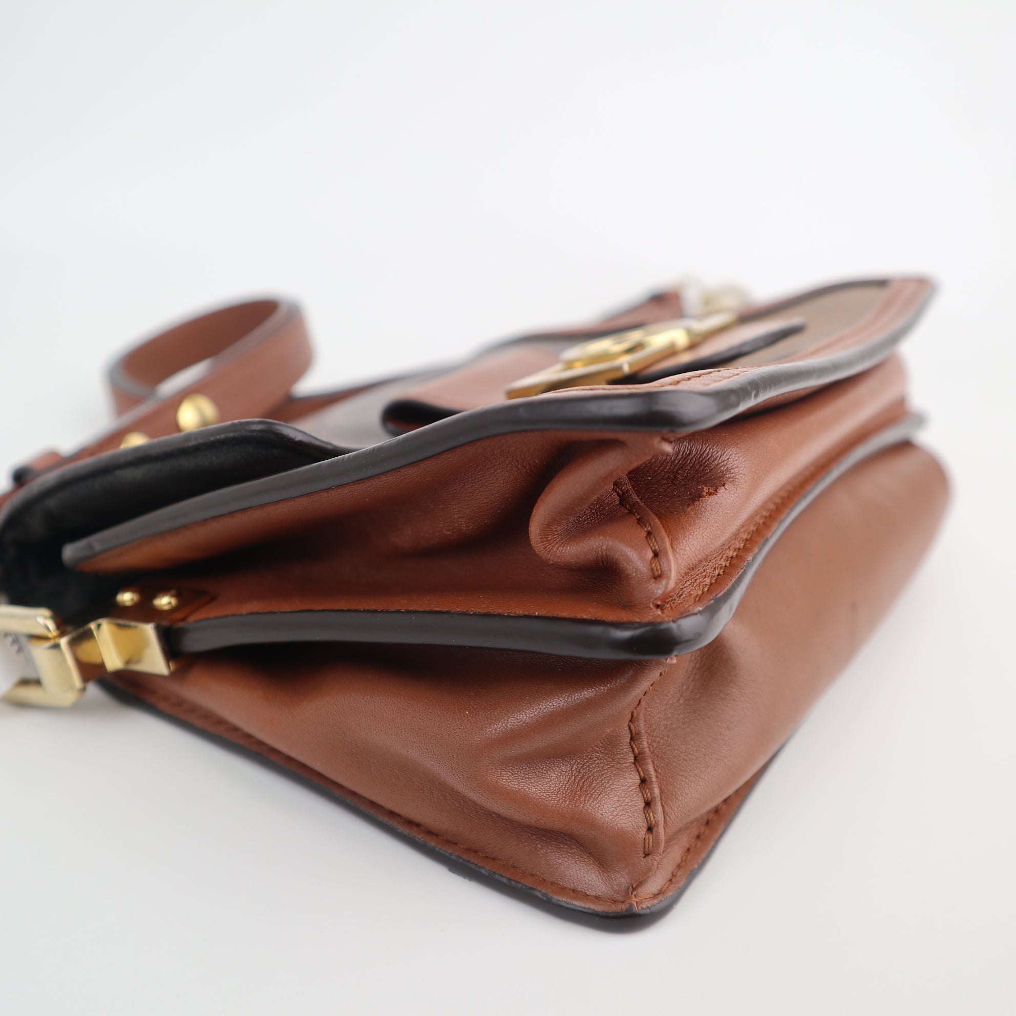 C2579 Louis Vuitton Top Handle Bag Dauphine Mini Monogram Reverse | Pre-Owned Very Good Brown Canvas Monogram Reverse