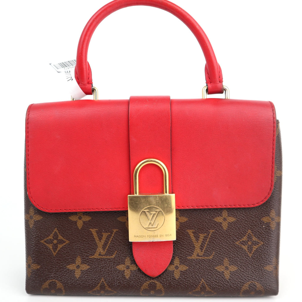 C2580 Louis Vuitton Top Handle Bag Locky BB Monogram Coquelicot | Pre-Owned Very Good Red Canvas Monogram