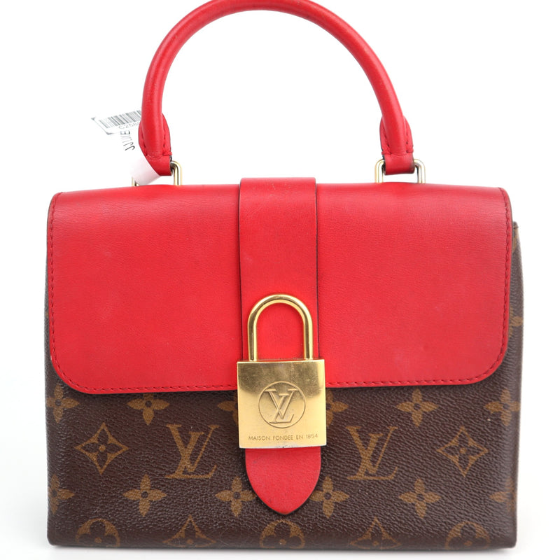 C2580 Louis Vuitton Top Handle Bag Locky BB Monogram Coquelicot | Pre-Owned Very Good Red Canvas Monogram