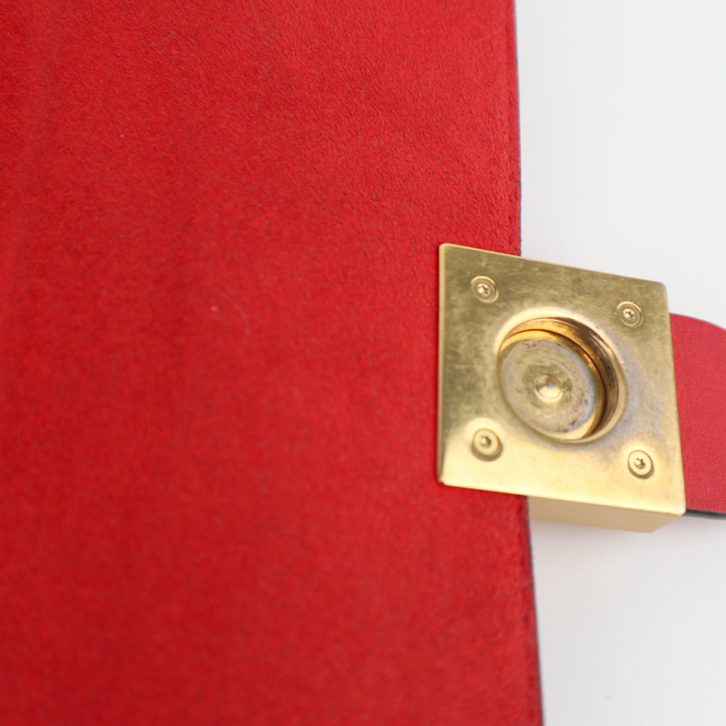 C2580 Louis Vuitton Top Handle Bag Locky BB Monogram Coquelicot | Pre-Owned Very Good Red Canvas Monogram