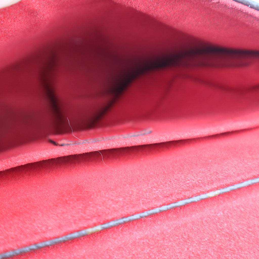 C2580 Louis Vuitton Top Handle Bag Locky BB Monogram Coquelicot | Pre-Owned Very Good Red Canvas Monogram