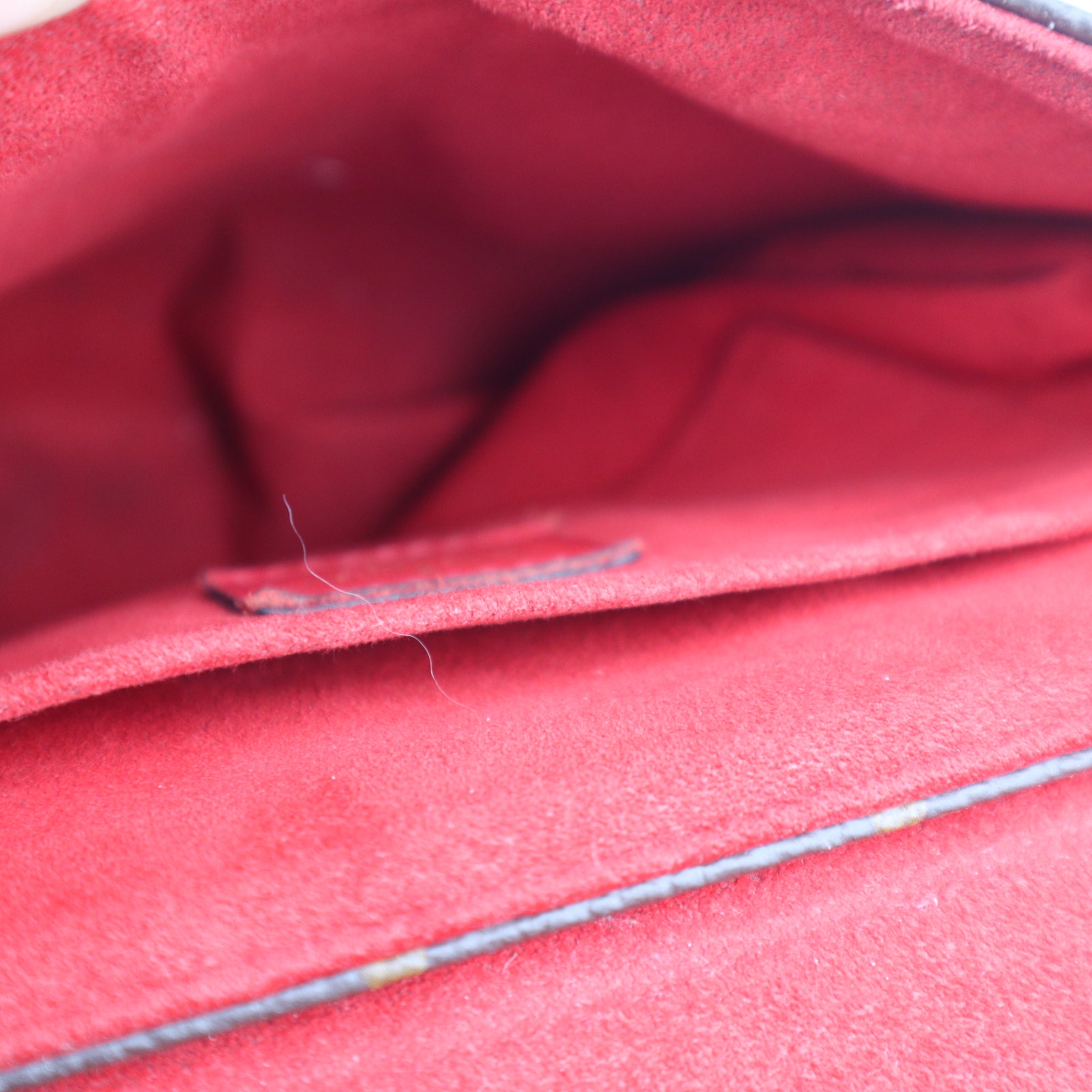 C2580 Louis Vuitton Top Handle Bag Locky BB Monogram Coquelicot | Pre-Owned Very Good Red Canvas Monogram