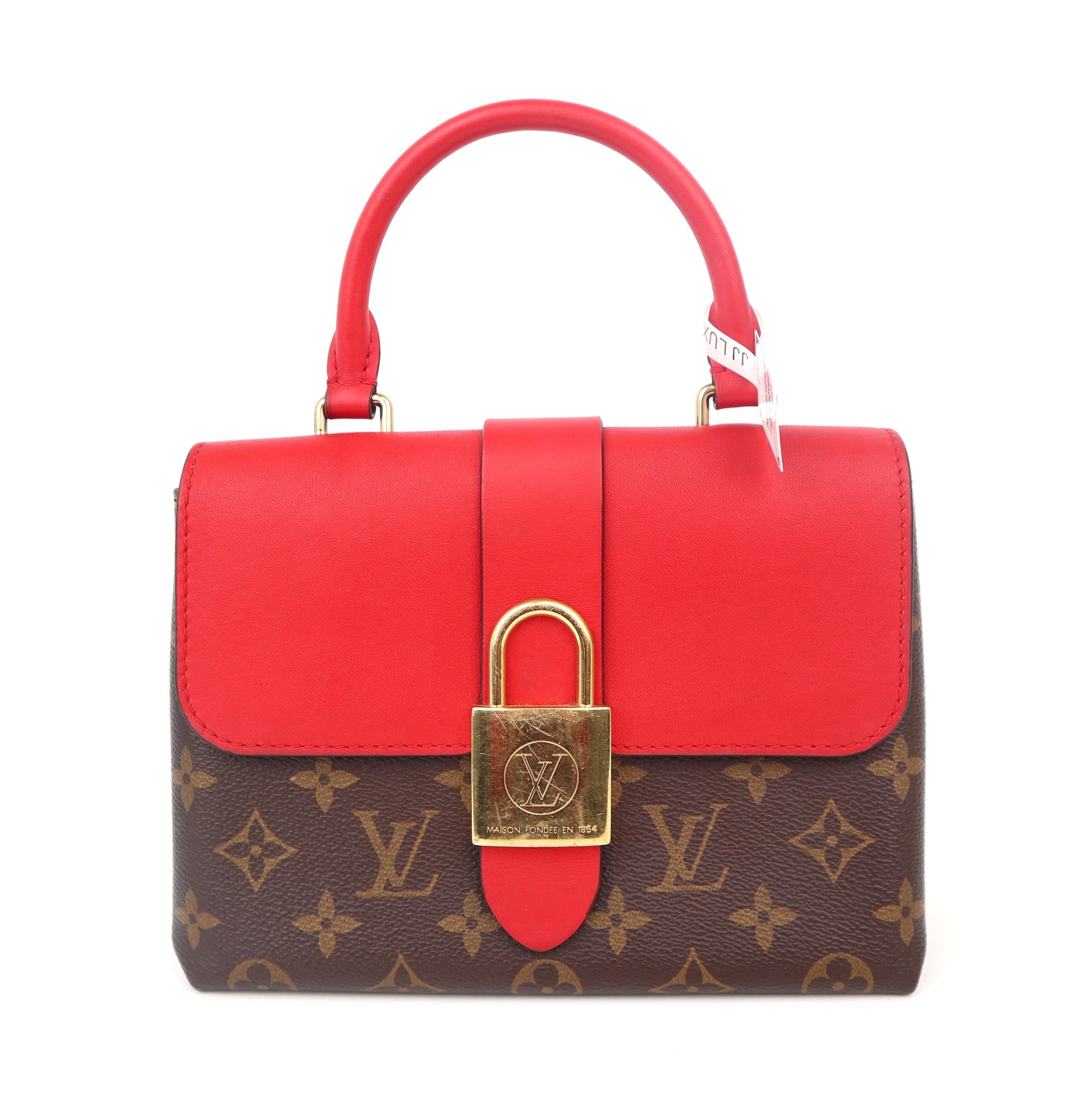 C1127 Louis Vuitton  Locky Handbag Monogram Canvas with Leather BB satchel-Pre Owned