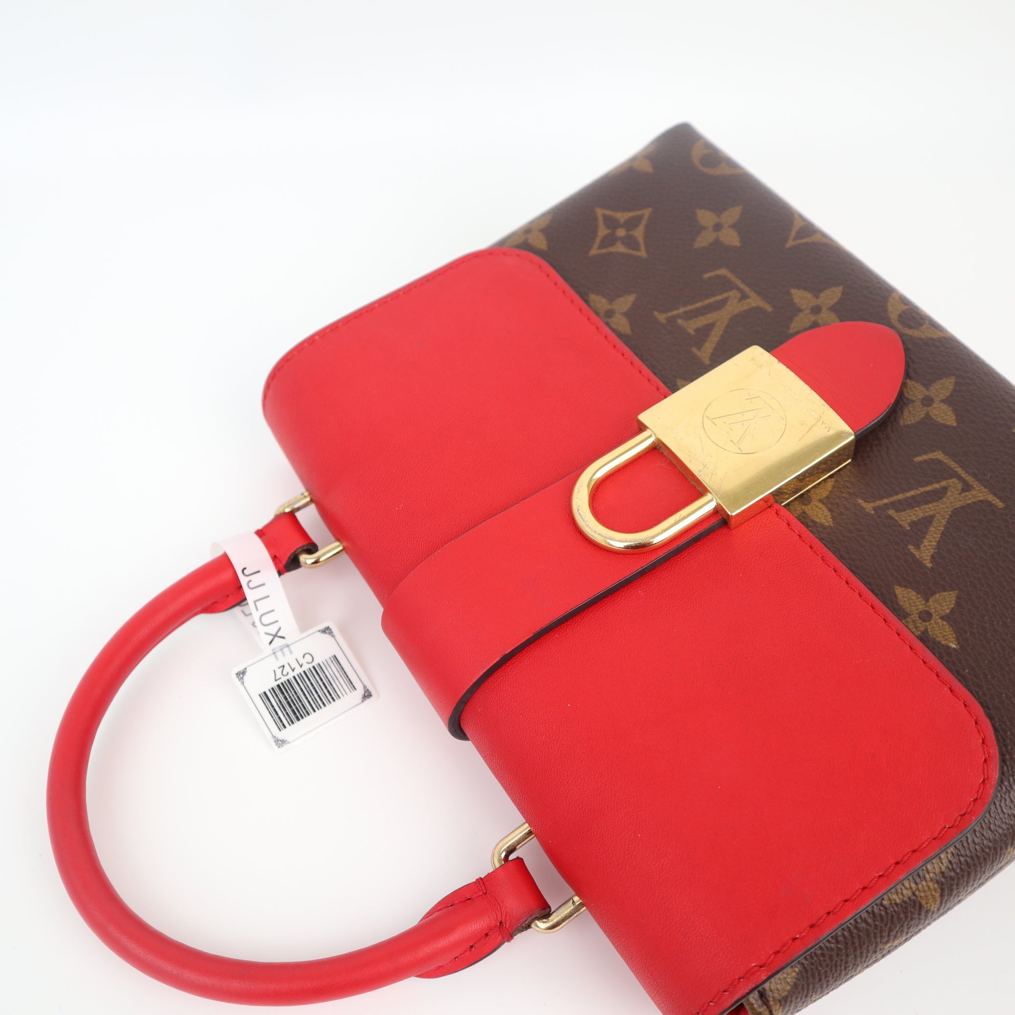 C1127 Louis Vuitton  Locky Handbag Monogram Canvas with Leather BB satchel-Pre Owned