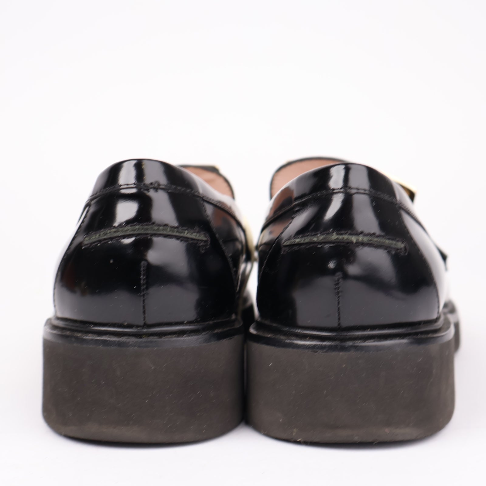 J1338 Roger Vivier Belle Vivier Patent Leather Platform Loafers in Black EU36/UK3.5- Pre Owned