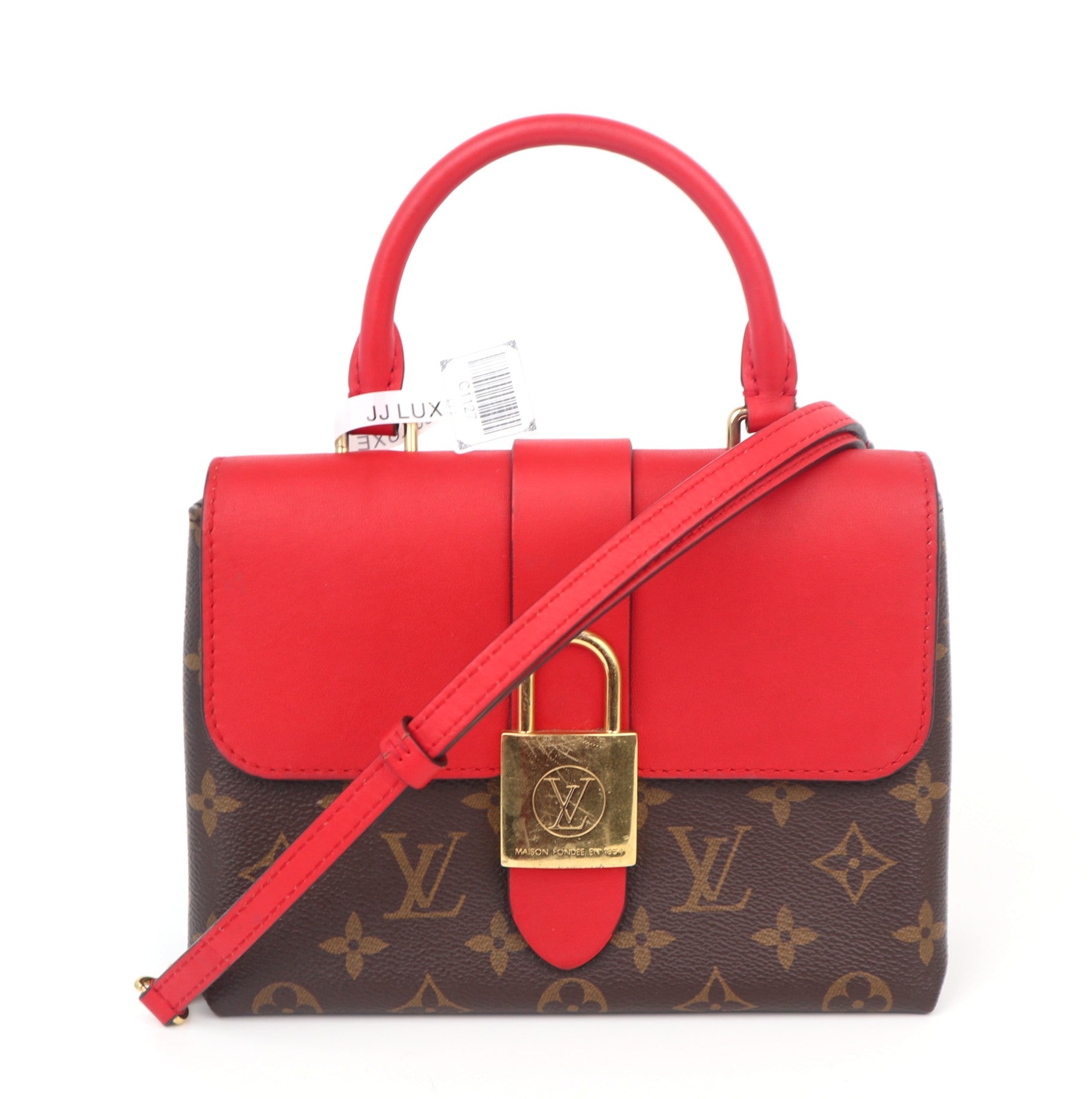 C1127 Louis Vuitton  Locky Handbag Monogram Canvas with Leather BB satchel-Pre Owned