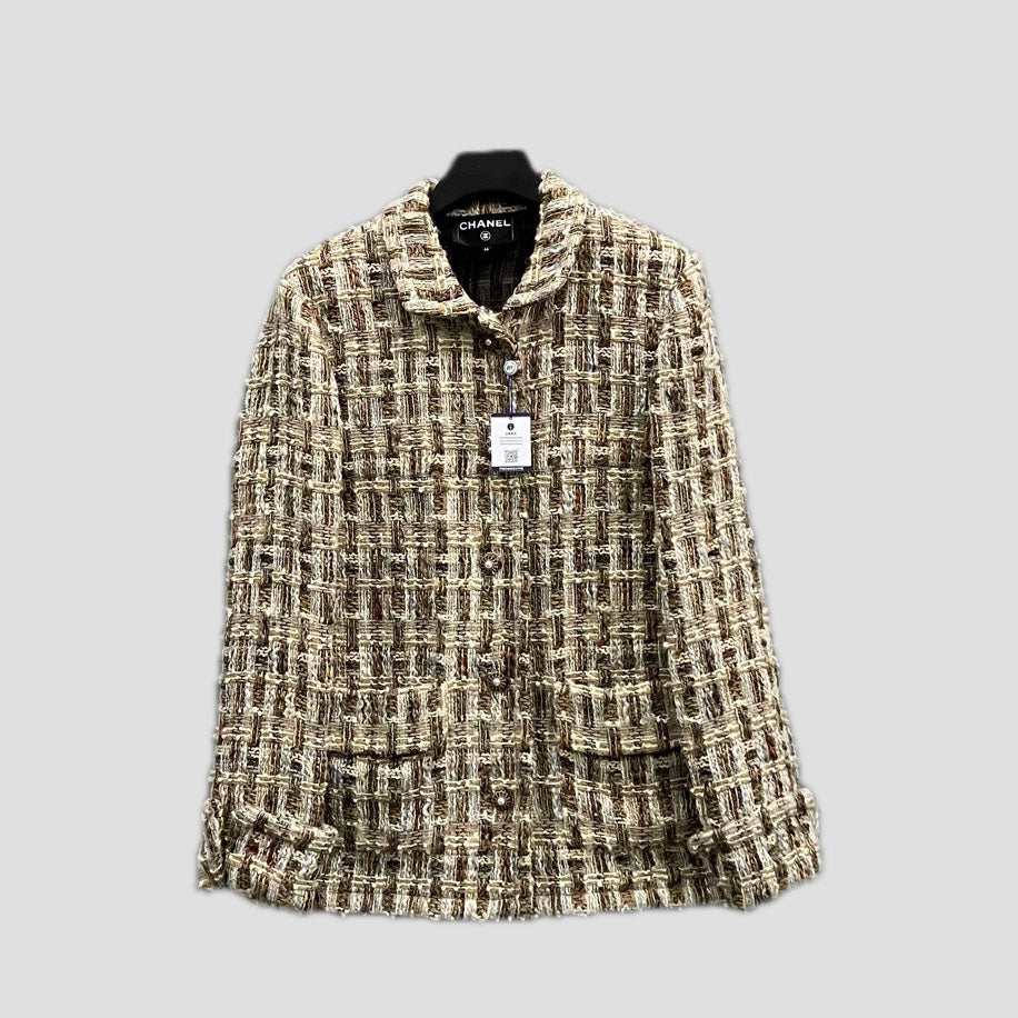 CHANEL Color-Block Woven Jacket- 100% new