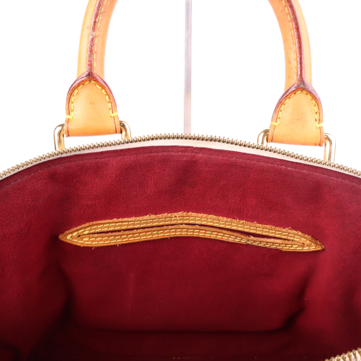 J2776 Louis Vuitton Top Handle Bag Alma BB | Pre-Owned Like New White Coated Canvas Monogram Multicolore