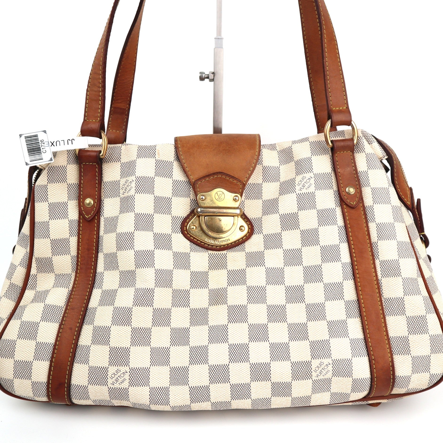 Louis Vuitton Damier Azur Stresa PM Shoulder Bag C1726 | Pre-Owned Good Beige / Blue Damier Azur Canvas