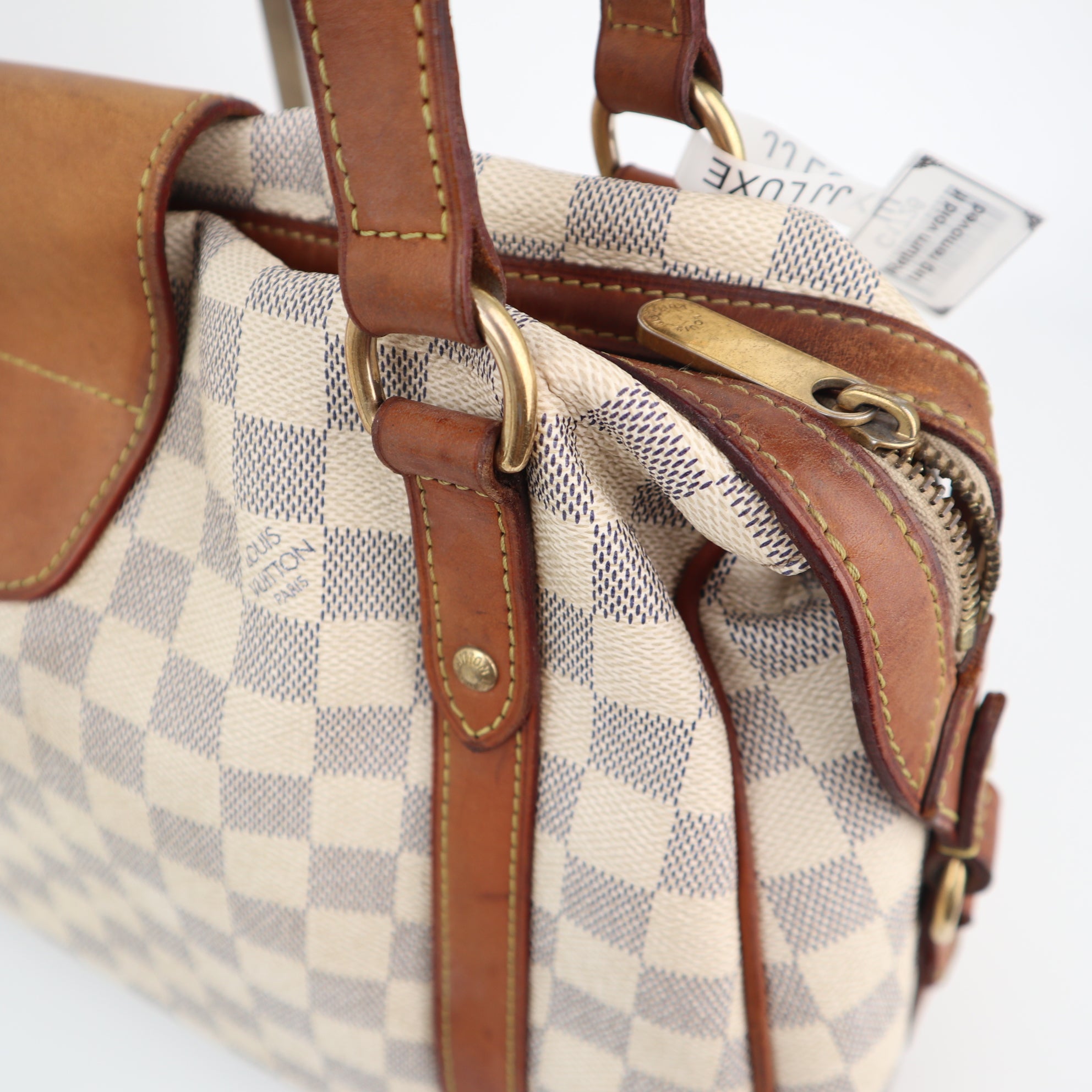 Louis Vuitton Damier Azur Stresa PM Shoulder Bag C1726 | Pre-Owned Good Beige / Blue Damier Azur Canvas