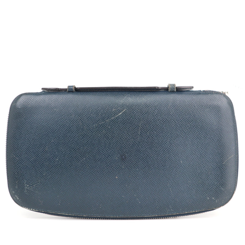 C2591# Louis Vuitton Wallet Taiga Leather Organizer Atoll | Pre-Owned Good Leather Plain