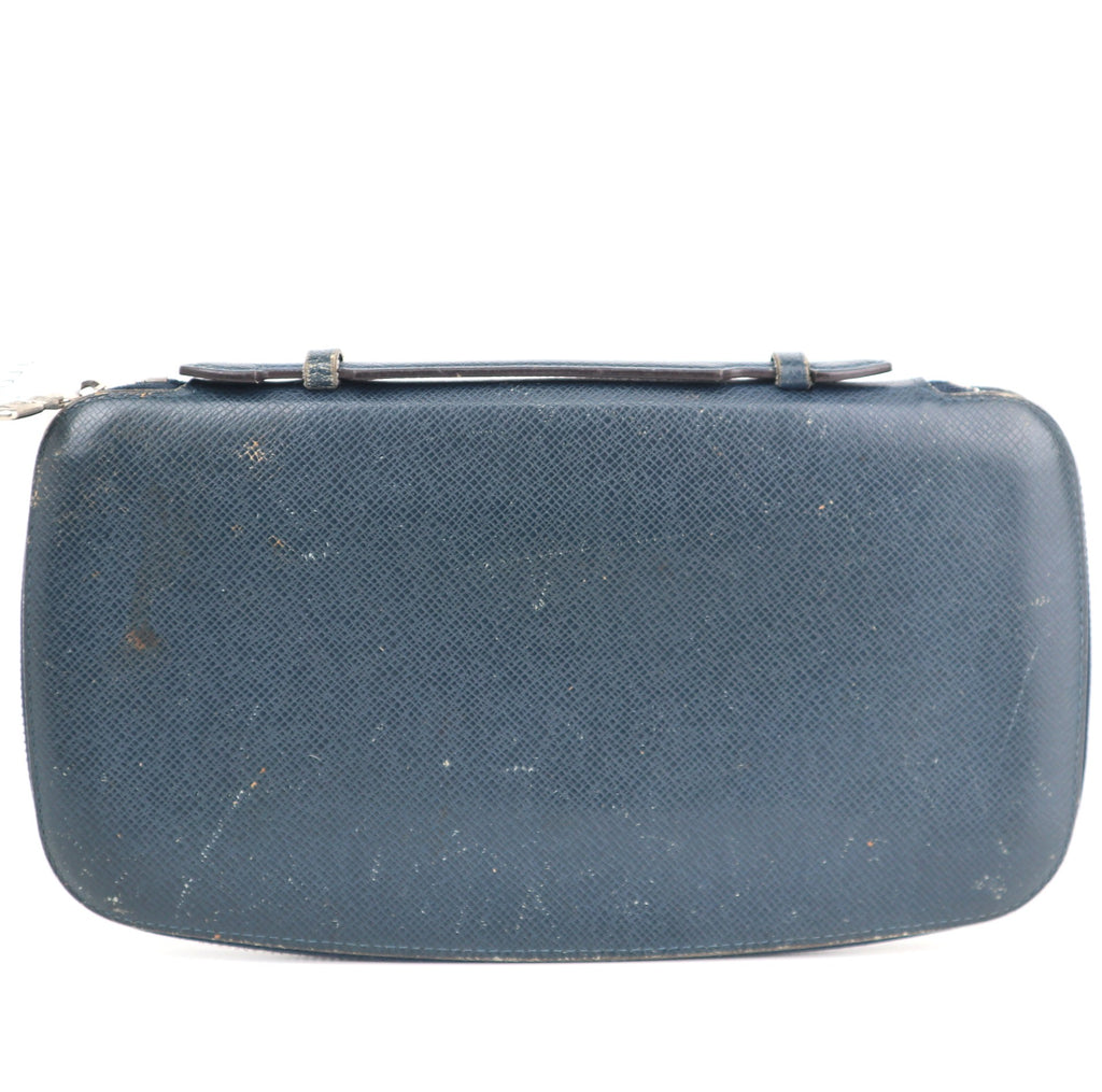 C2591# Louis Vuitton Wallet Taiga Leather Organizer Atoll | Pre-Owned Good Leather Plain